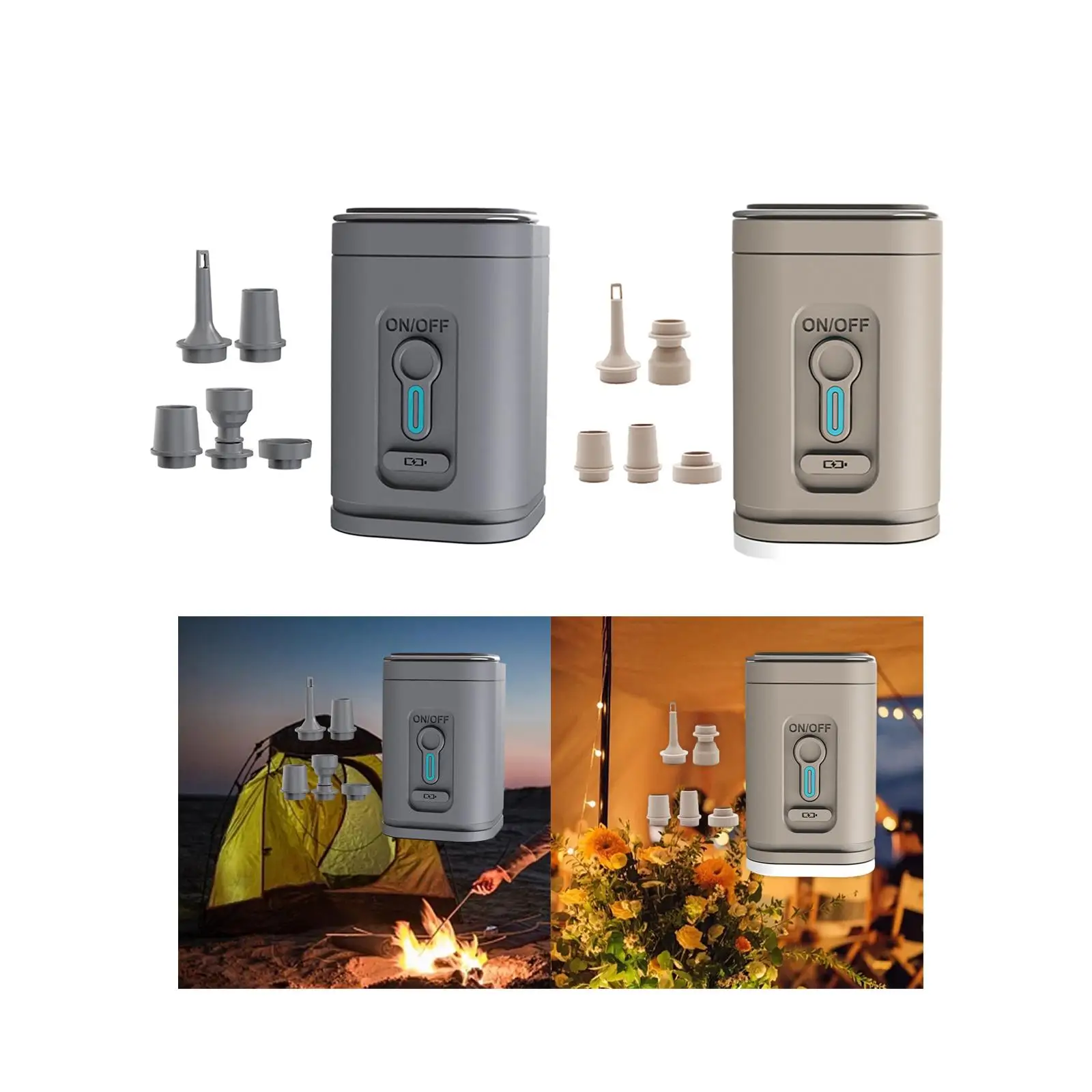 Mini Pump Portable Air Pump Fast Inflation USB Camping Light LED Lighting