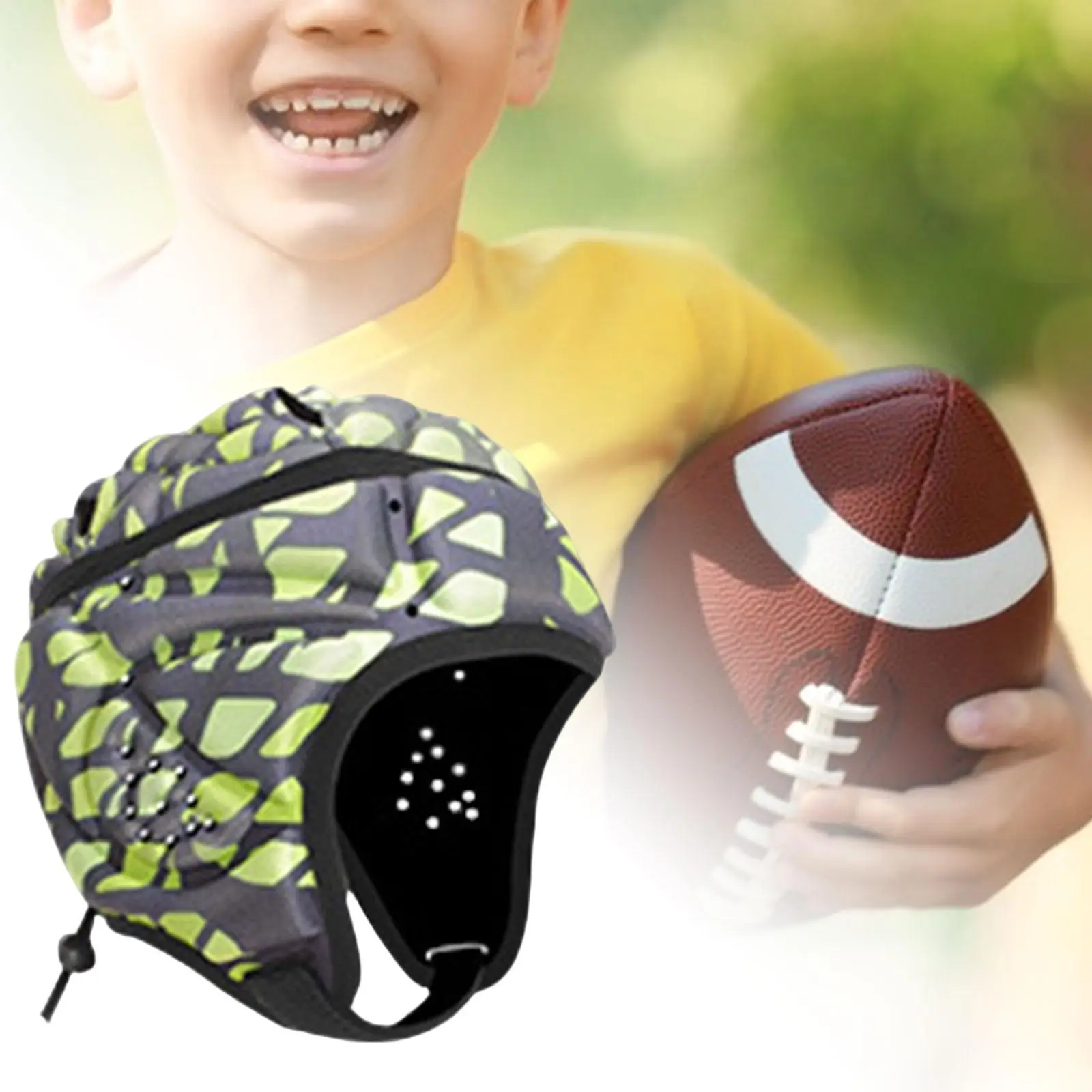 Football Hat Child Youth Protective Adjustable Rugby Headgear for Skateboard Hockey Baseball Head Protection