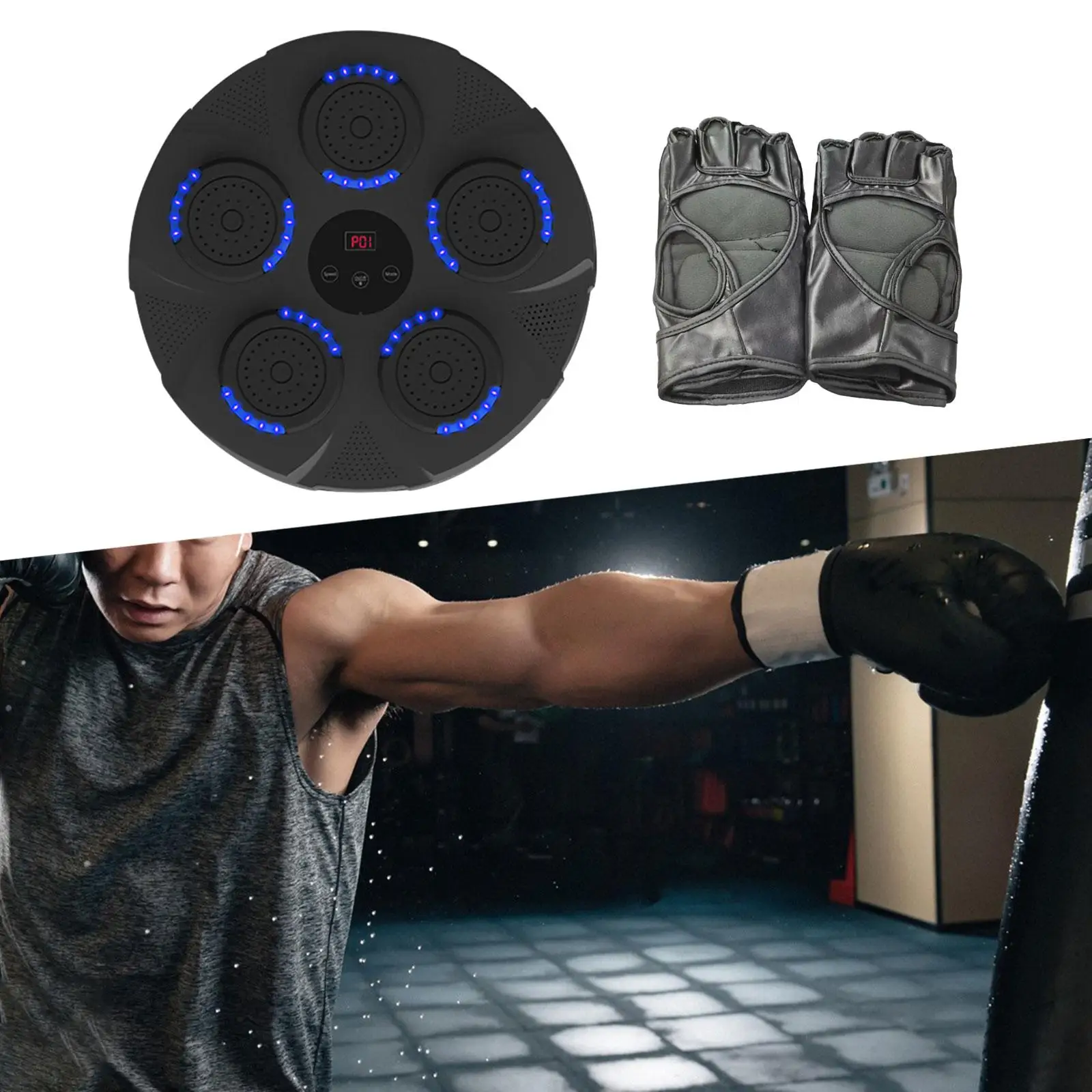 Music Boxing Training Machine RGB Light Training Equipment Electronic Wall Target for Indoor Sanda Kickboxing Muay Thai Workout