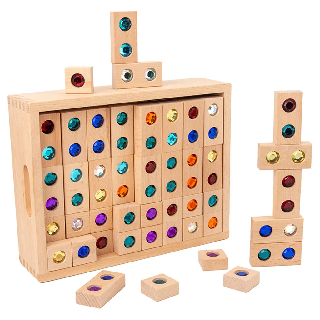 Colorful Gems Blocks Toys Educational Recognition Development Game for Children