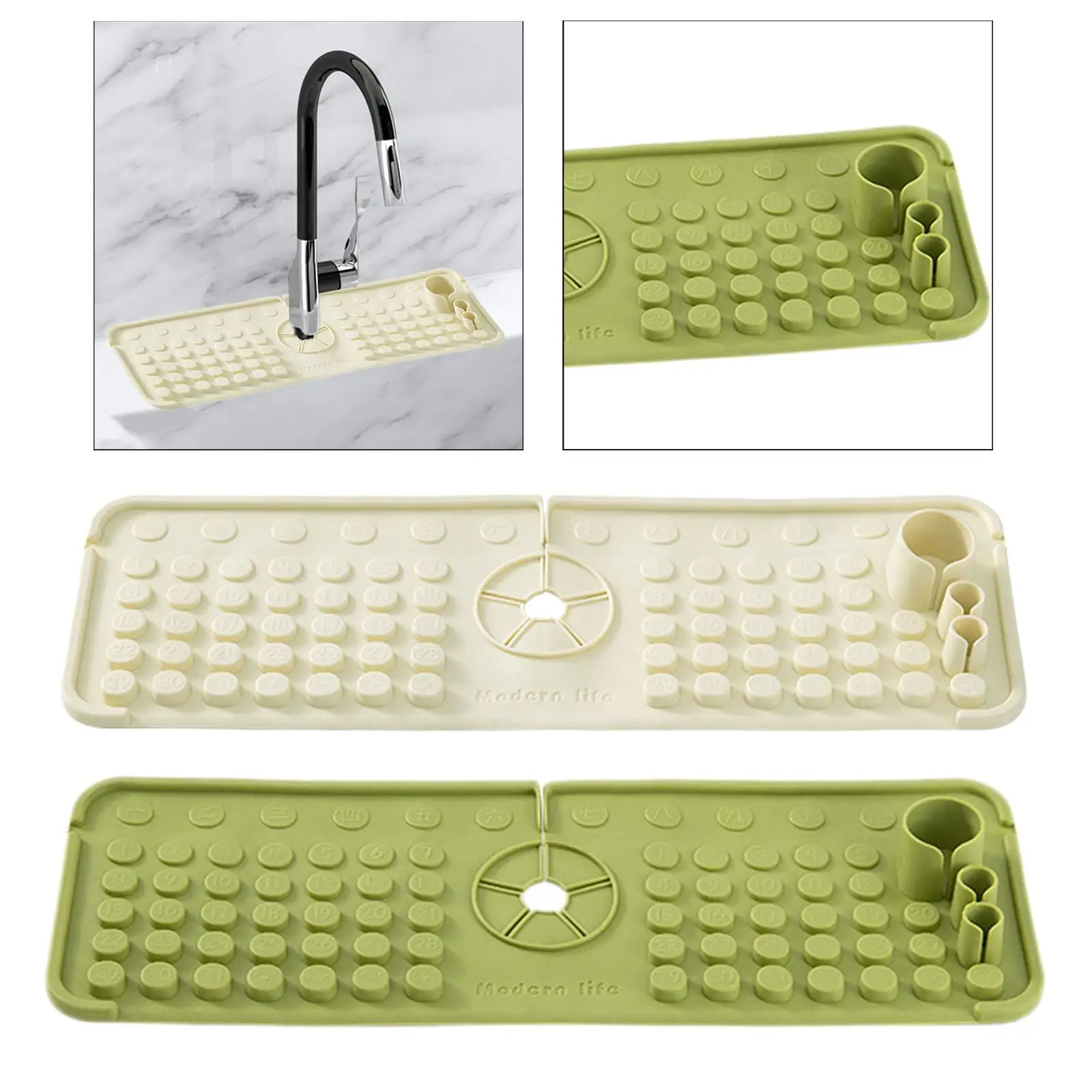 Faucet Water Catcher Mat Kitchen Sink Splash Mat for RV Hotel Bathroom