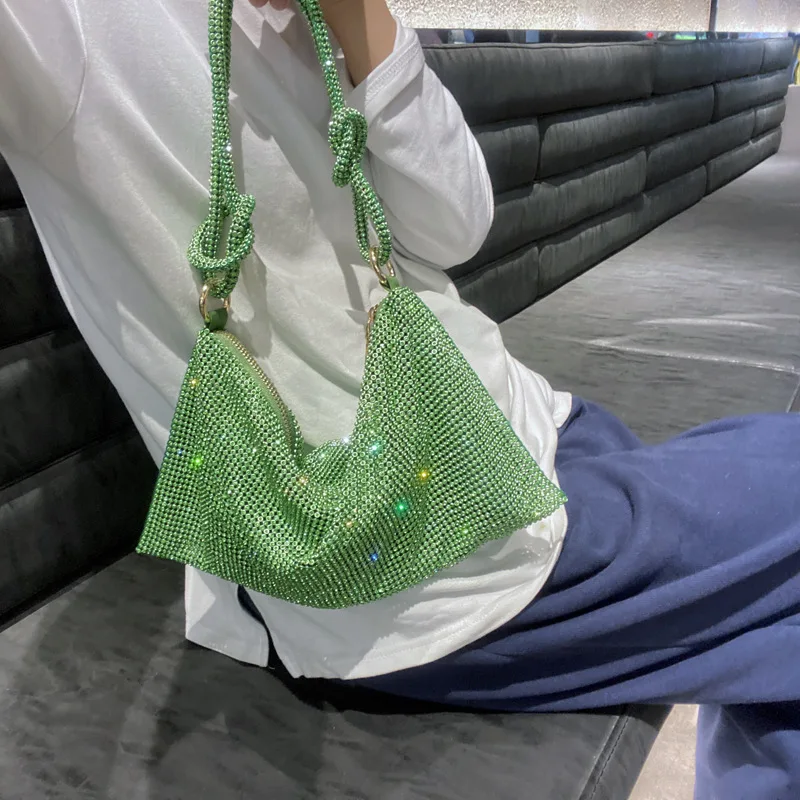 SCOFY FASHION Shiny Crystal Party Wedding Clutch Tote Bag Luxury Designer Purses and Handbags for Women Rhinestones Shoulder Bag