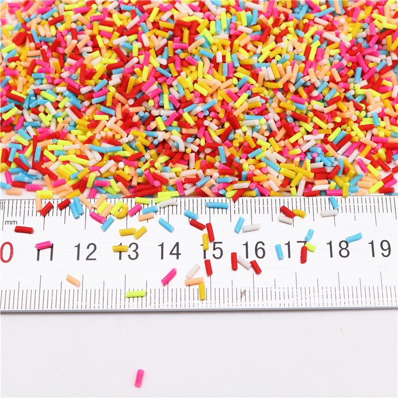 Bunte Mischung aus zylindrischen Polymerscheiben, Streusel zum Schleimfüllen von Ton, DIY-Kristallhandwerk, kleines Kunststoff-Klei-Zubehör – Detail 5