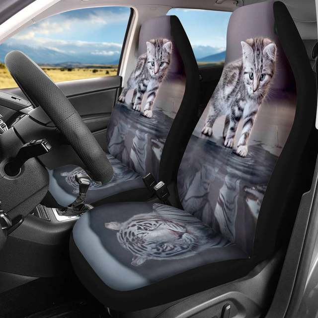 Lion Head Mandala Car Seat good Covers Pair, 2 Front Seat Covers, Car Seat Protector, Car Accessory, Seat Cover For Car