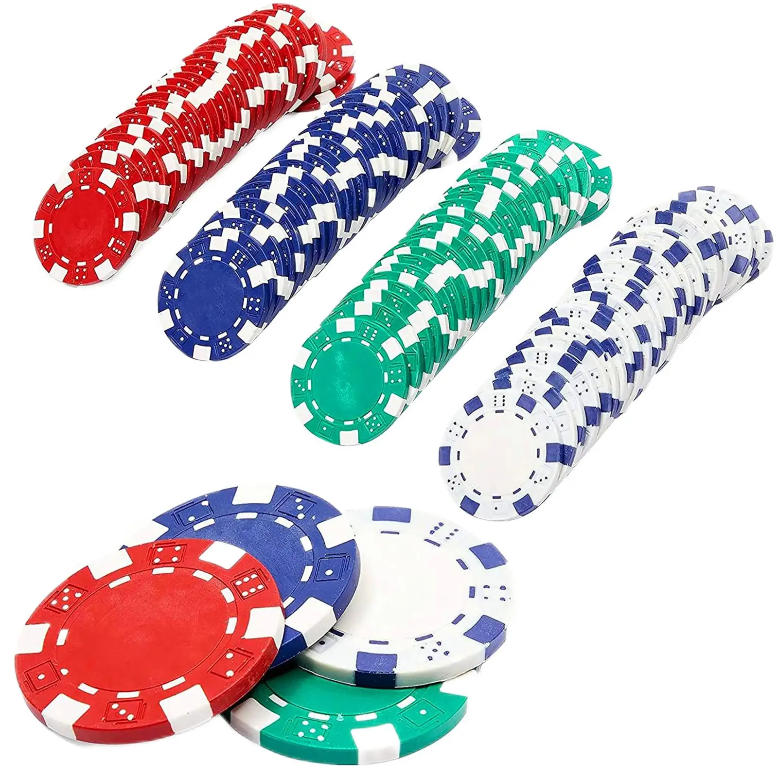 100x ABS Poker Chips Bingo Chips Markers for Board Games Counting Carnival
