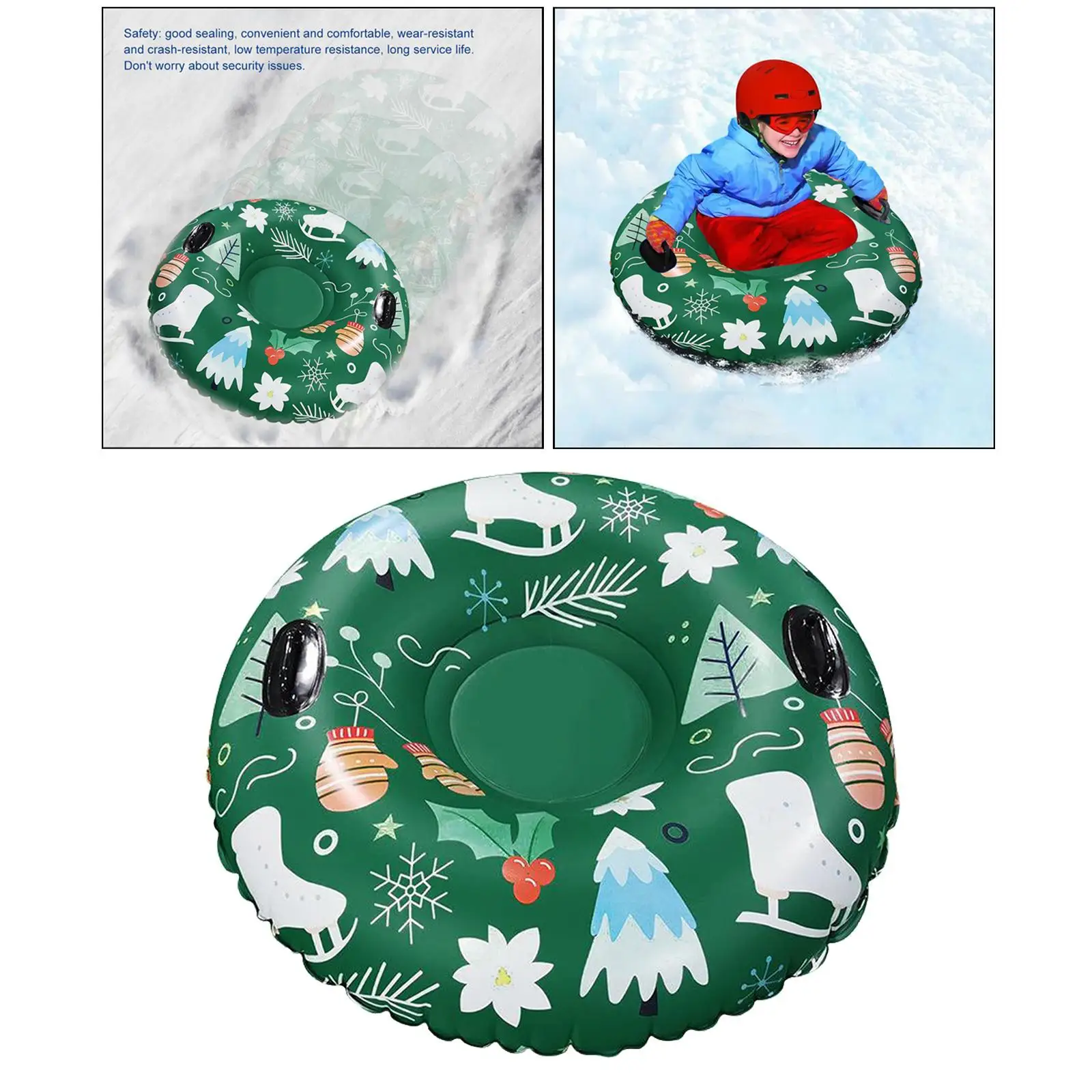  47 `` Inflatable Snow Sled Children Adults Heavy Duty Snow Tube