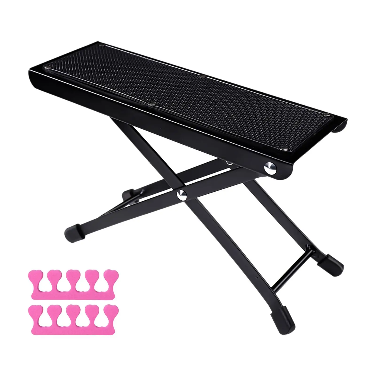 Pedicure Foot Rest, Guitar Foot Rest, Non Slip Durable Nail Pedal Adjustable Angles Toenails Rest Cushion for Nail Technician