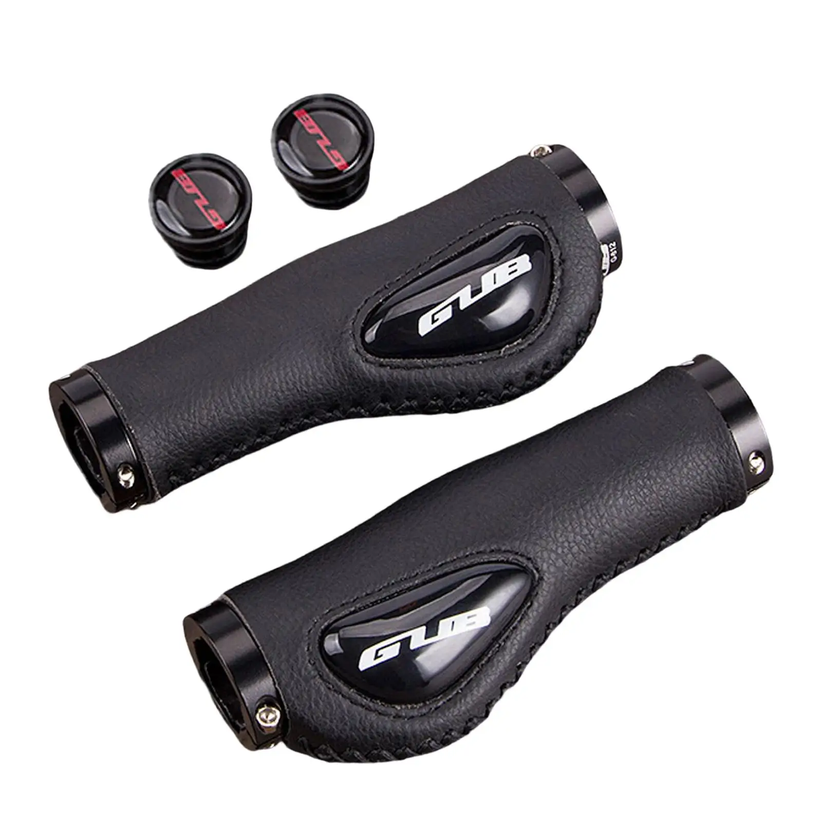 Leather Bike Handle Grips Silicone Sleeve Bilateral Lock Comfortable for MTB