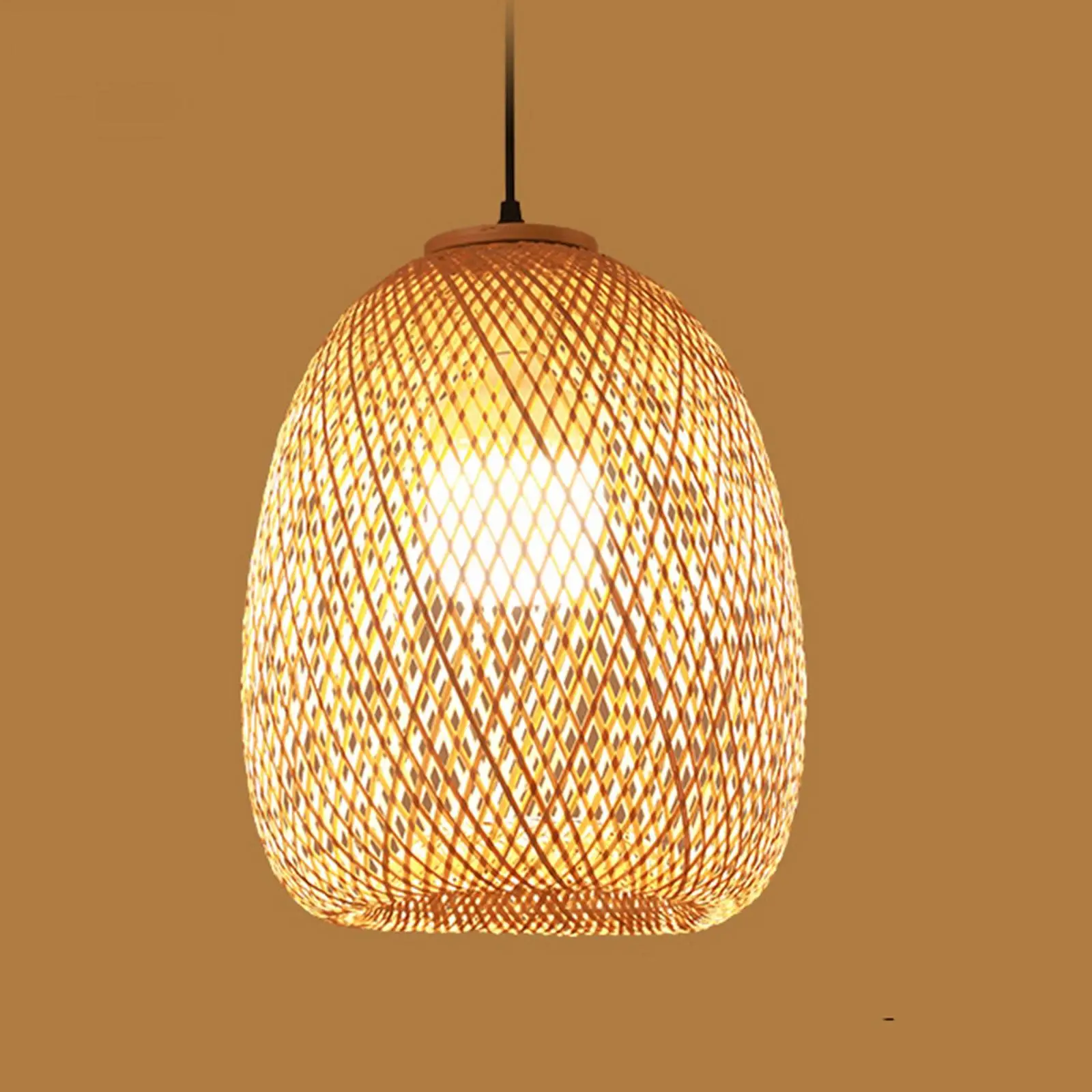Rattan Pendant Light, Hanging Light Ceiling Lighting Fixture, Bamboo Wicker Lamp Shade, for Farmhouse Cafe Teahouse Bar