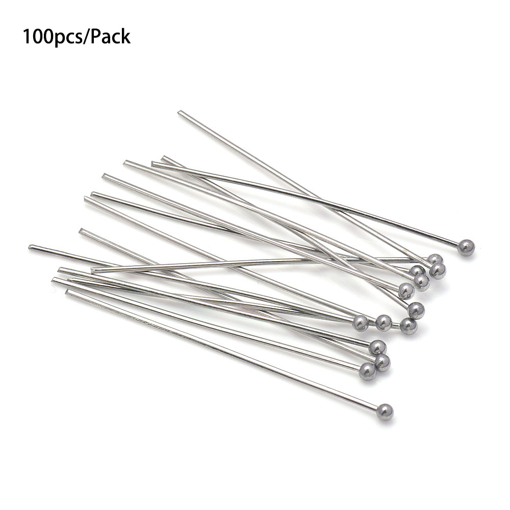 20 30 40 50mm Silber Metall Ball Kopf Pins Edelstahl Vakuum Überzug Für DIY Schmuck, Der Kopf Pins gefunden Durchmesser 0,7mm – Detail 2