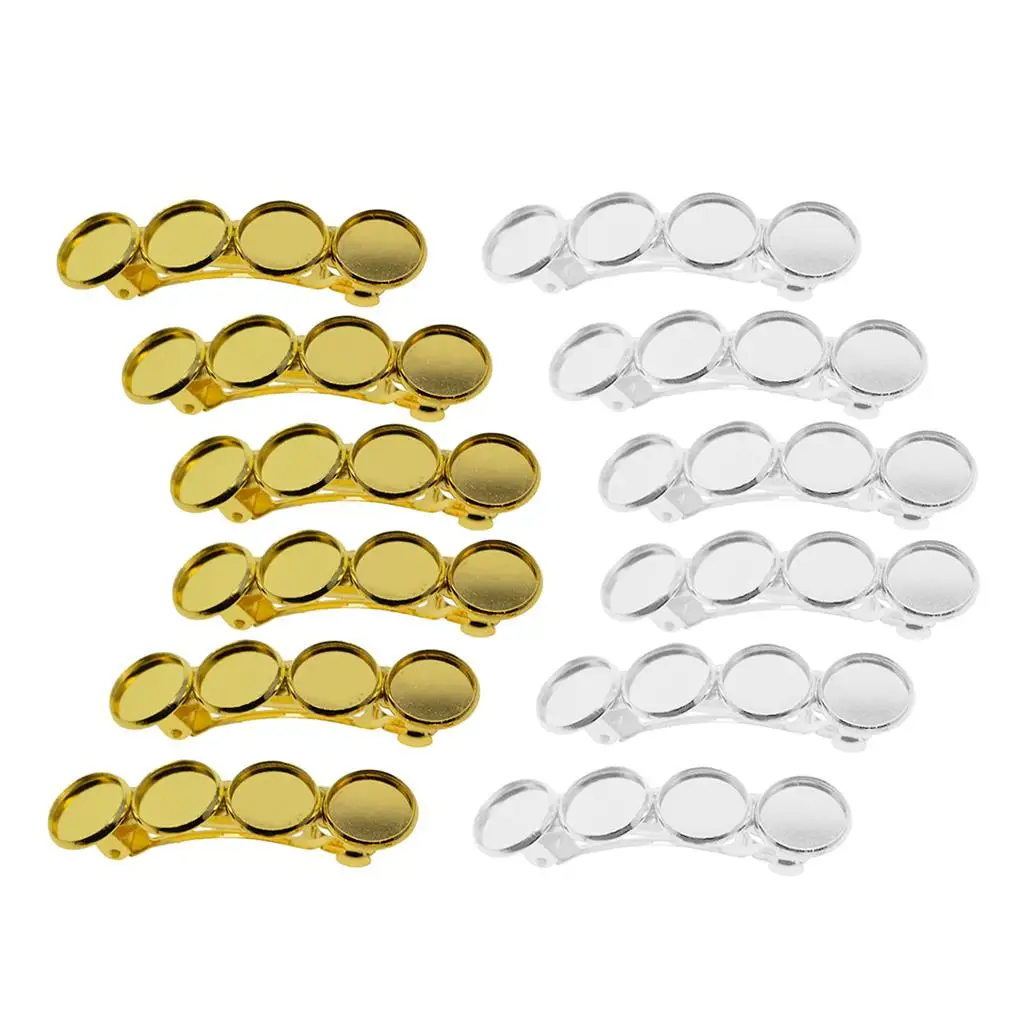 6X French Barrette Blank Spring Hair Clips DIY Women` Accessories 55mm