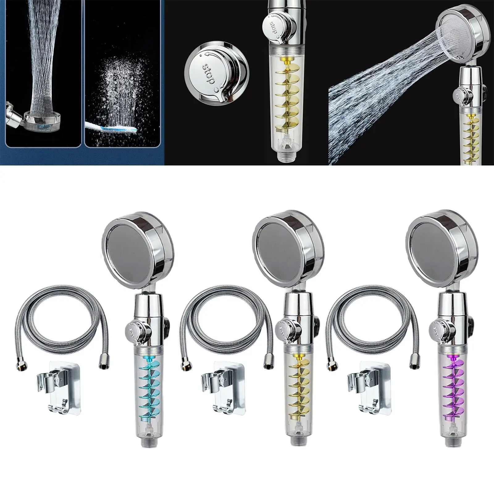 Handheld #Shower Head Turbocharged Shower Head Water Saving Shower High Pressure Shower Heads