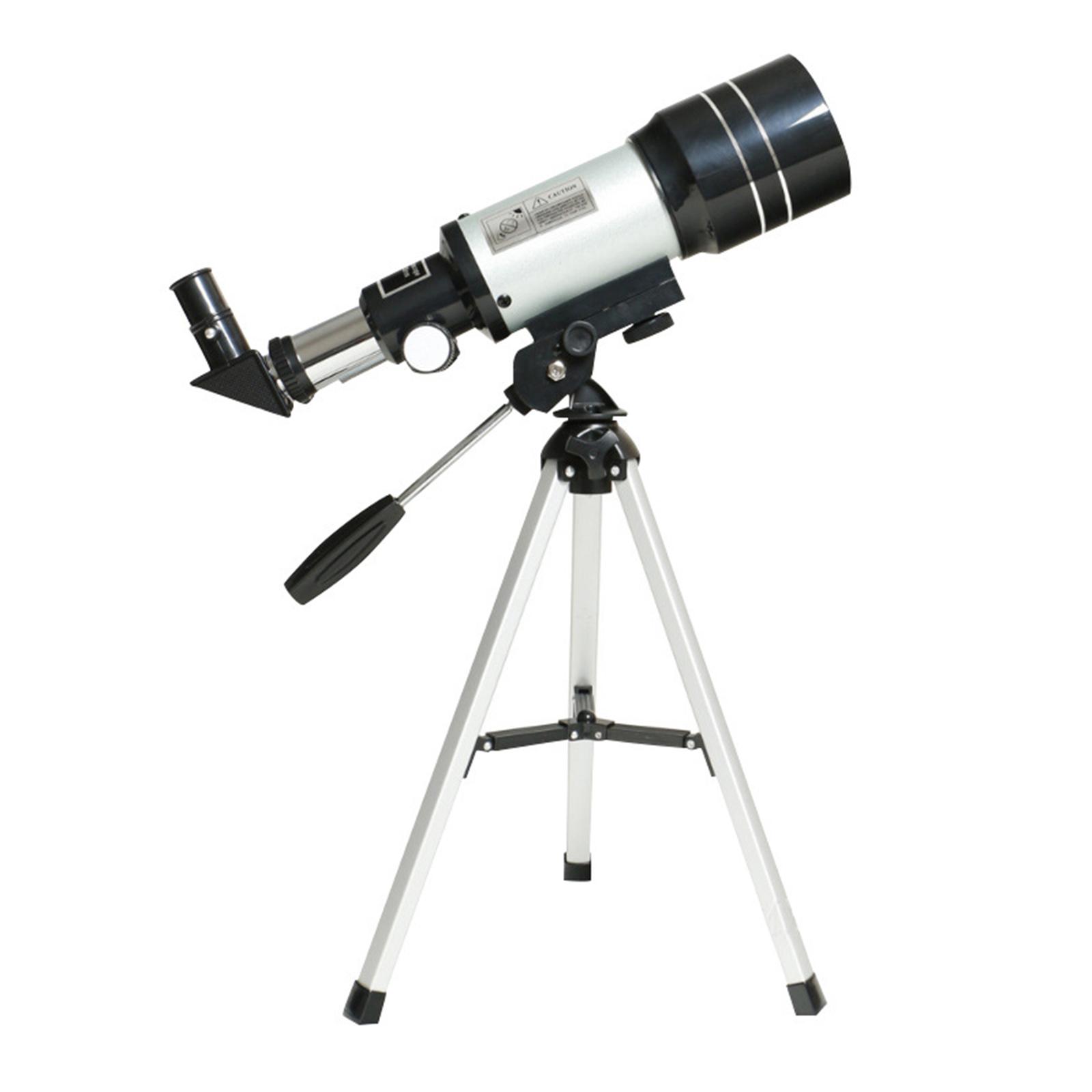 Portable 70mm 300mm Telescope with Tripod for Beginners Travel Telescope Erect Image Optics with H20mm, H6mm Eyepieces Accessory