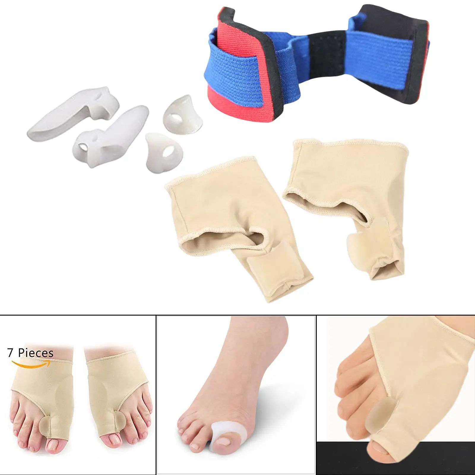 Bunion Corrector Set Men Women Protective Hallux Valgus Correction Day Night Support Protector Sleeves Bunion Pads Sleeves Brace