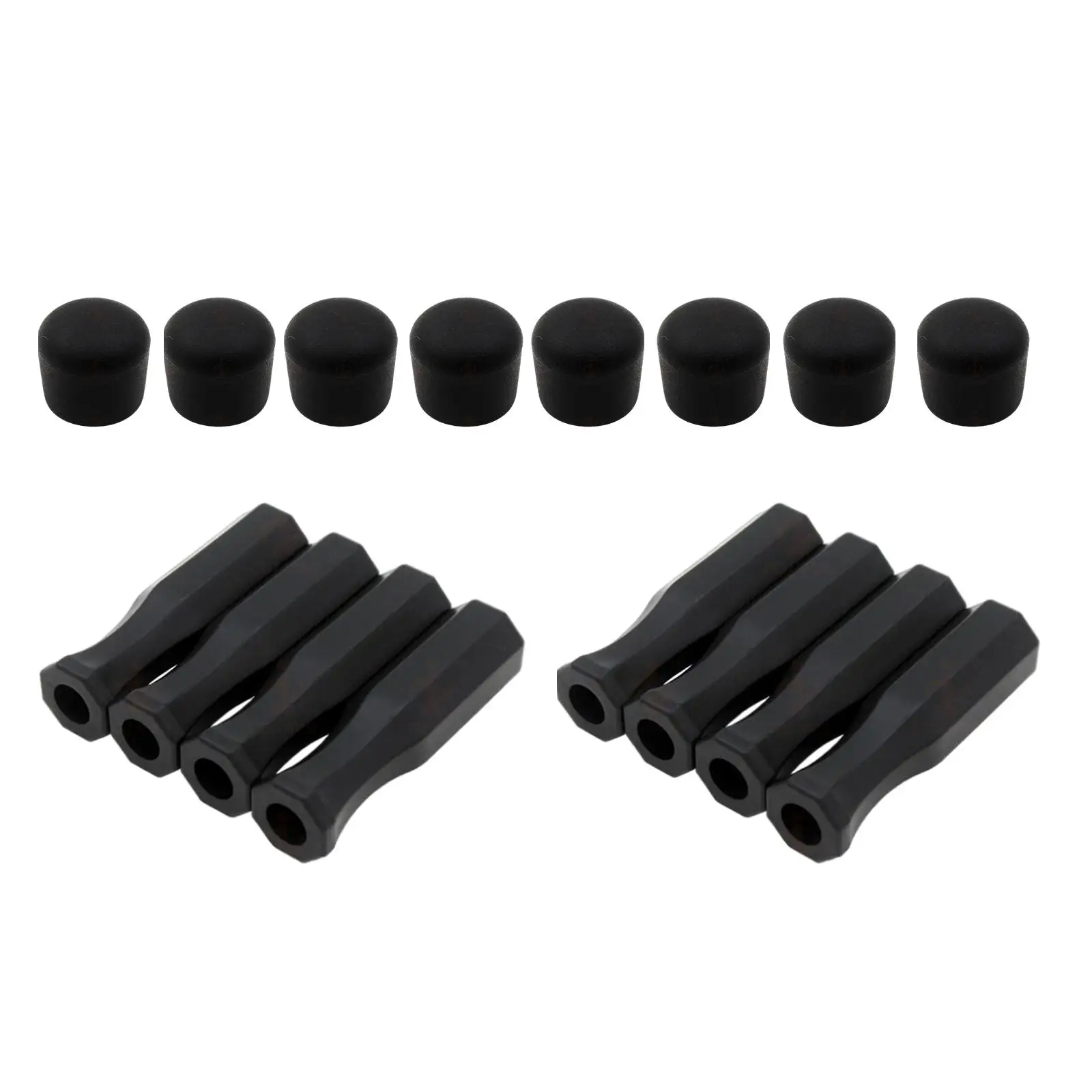 16Pack Premium Octagonal Handles and Safety End Caps Grips Black Accessories for Children