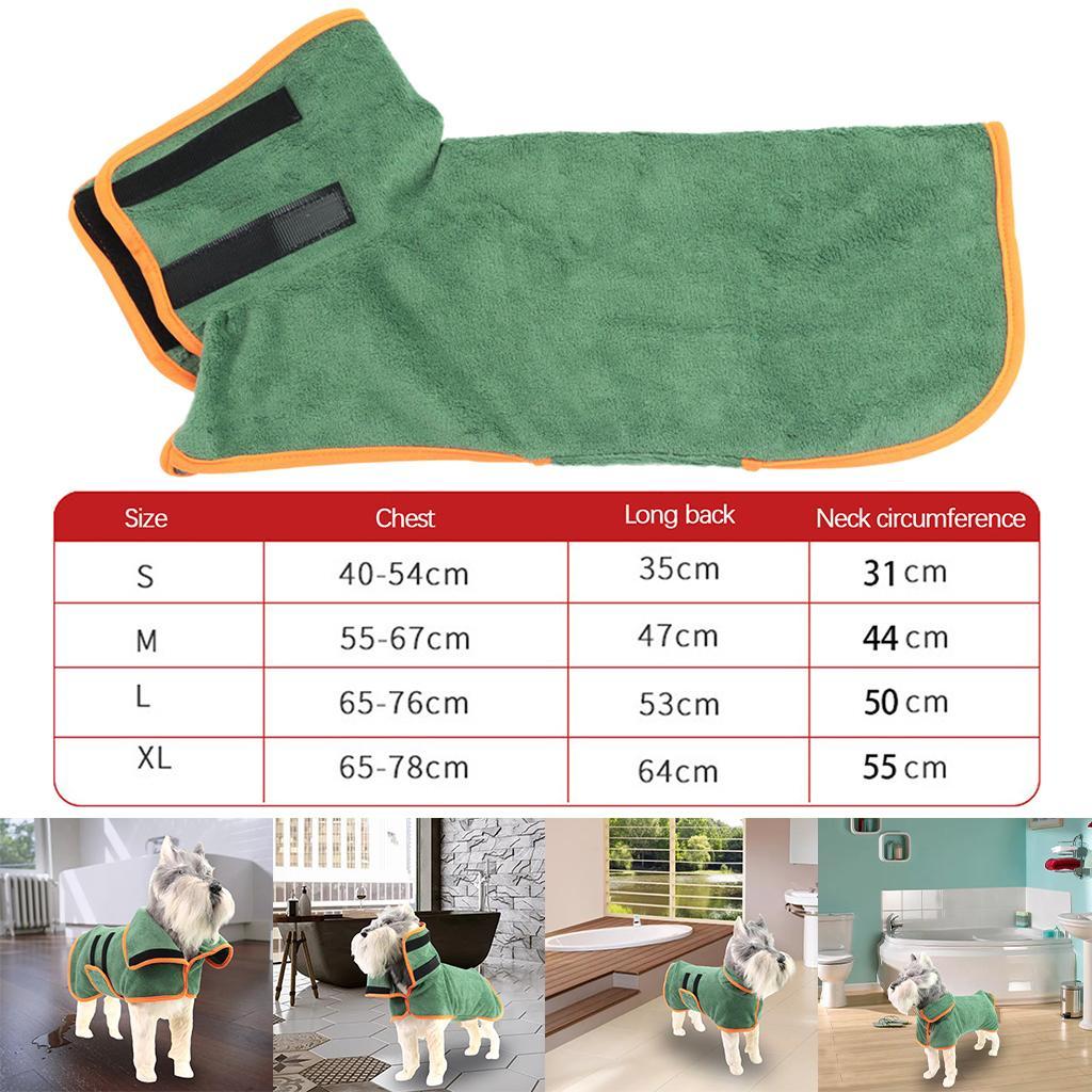 Microfibre Dog Bathrobe Towel Drying Coat Super Absorbent Clothes