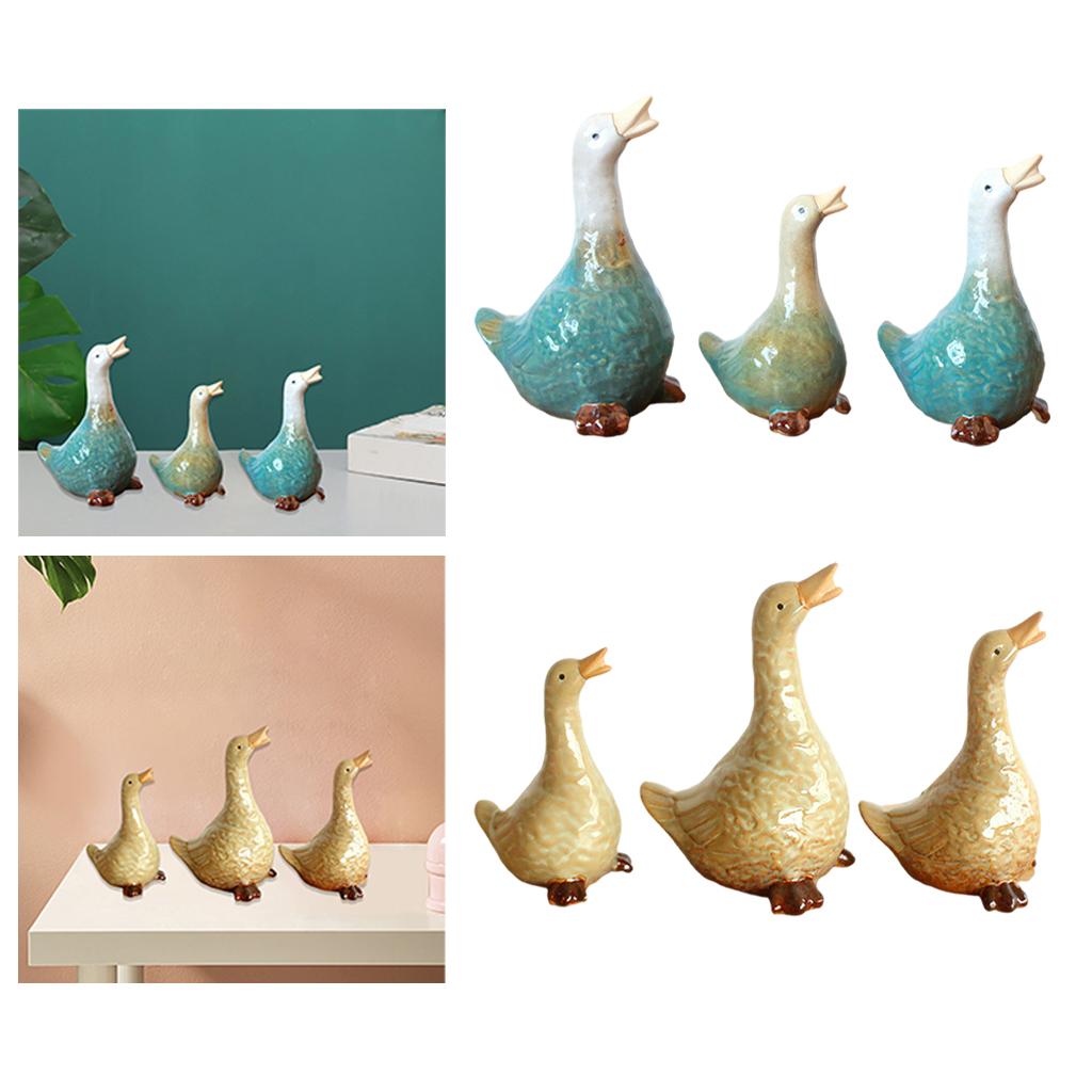 Modern Ceramic Duck Statue Animal Figurine Ornament Sculpture Living Room Tabletop Bookcase Desktop Home Decoration Collection