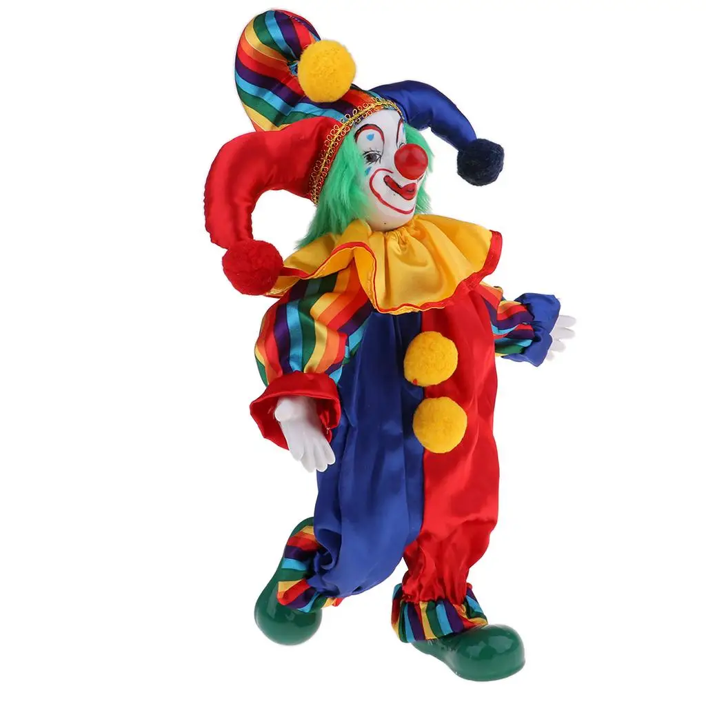 38cm Porcelain Dolls Clown  Birthday Gifts Toy Table Decoration #1