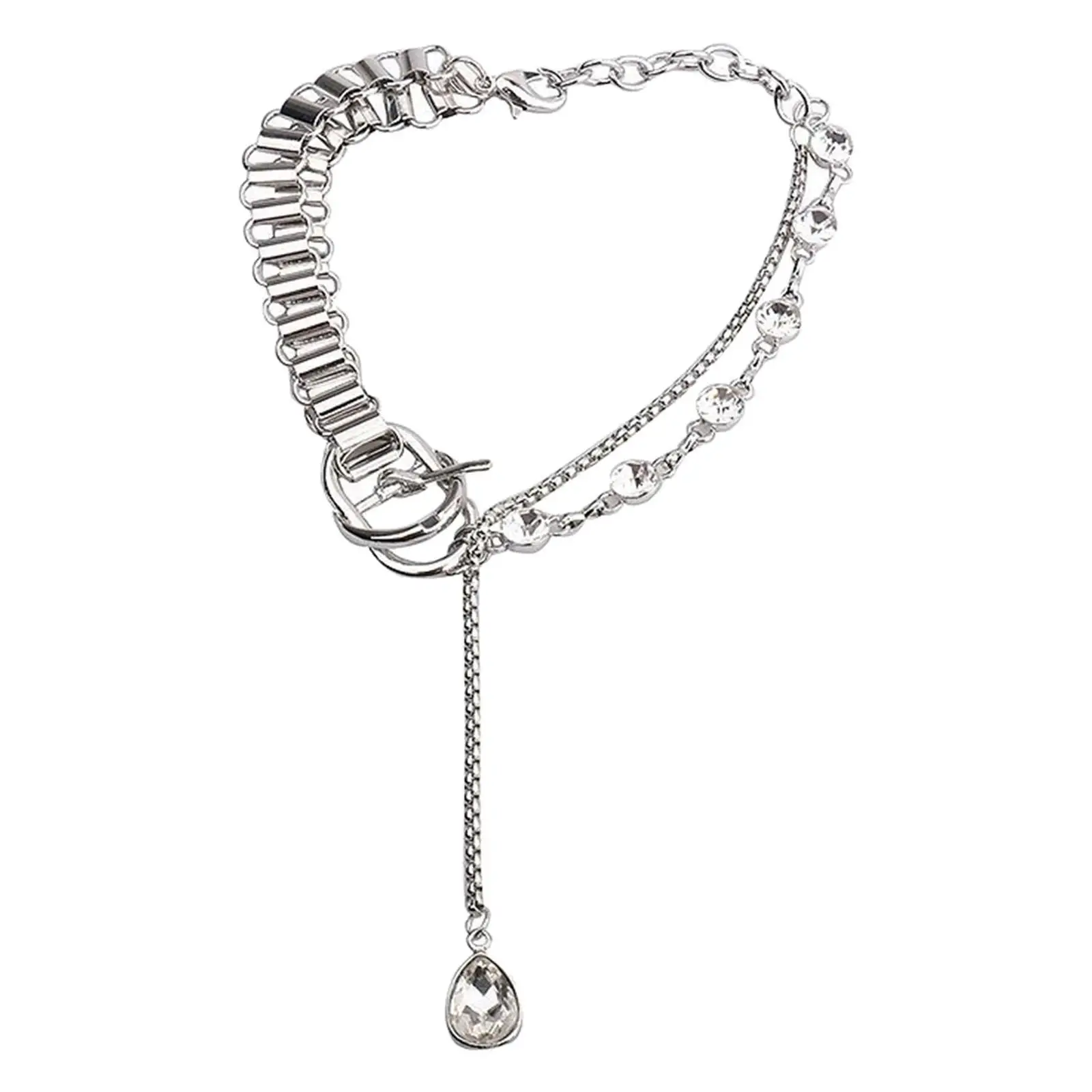 Elegant Geometric Crystal Choker Necklace Glitter Pendant for Girls Girls Wife Daughter Gifts