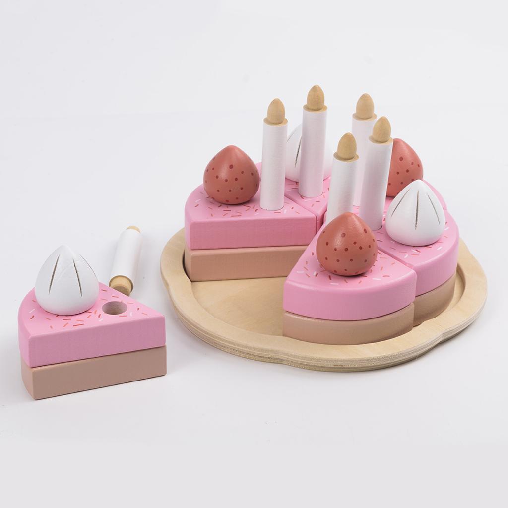 25pcs Wooden Kitchen Toys Cake Food DIY Pretend Play Cutting Birthday Toys for Children Plastic Educational Baby kids Gift