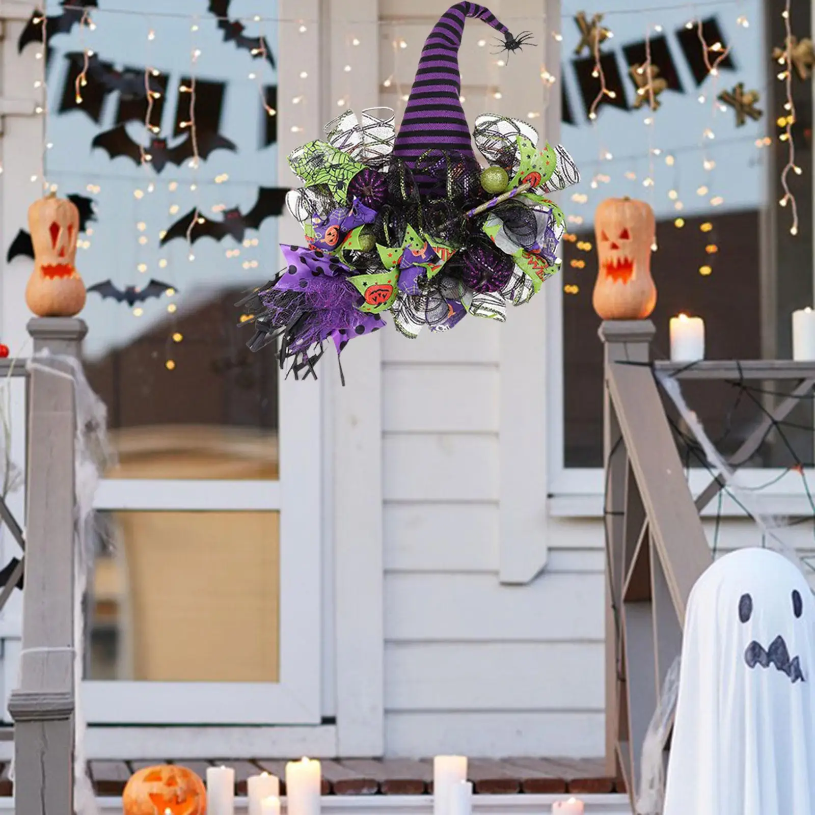 Halloween Wreath Halloween Witch Hat Hanger for Parties Mantel Fireplace