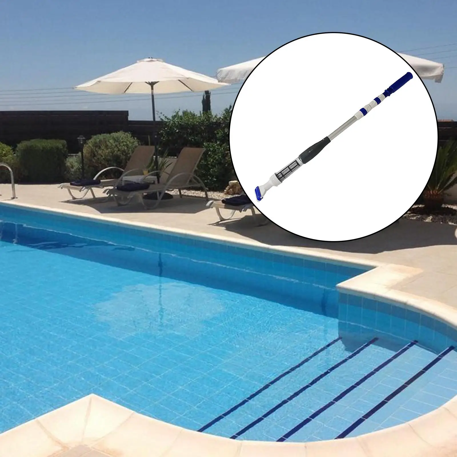 Aluminum Handheld Spa Swimming Pool Vacuum Extendable Pole Battery Powered