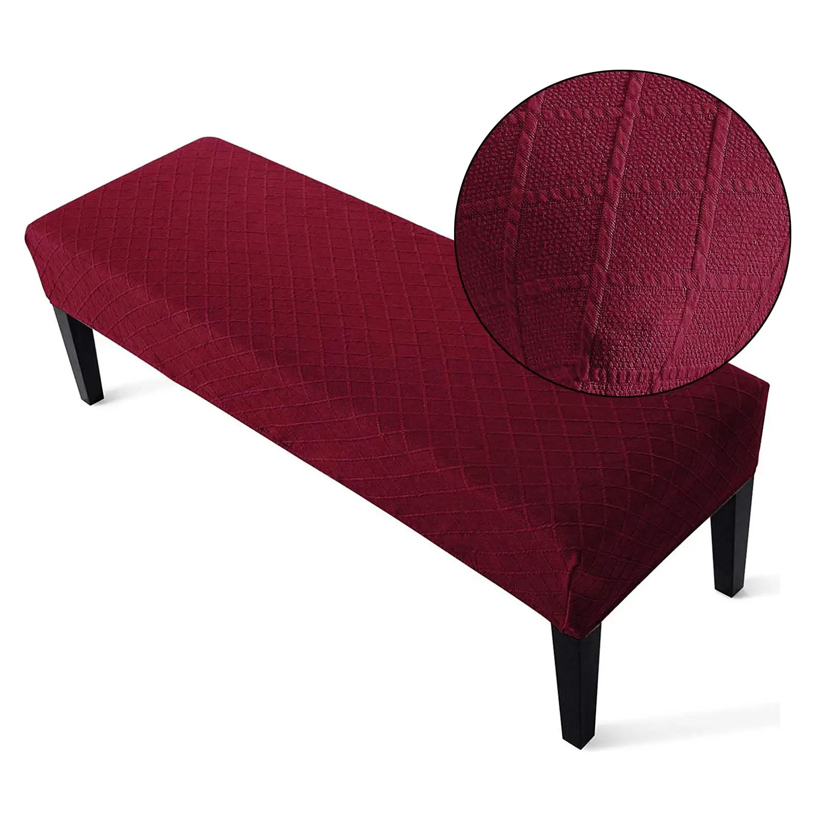 Velvet Dining Cover Stretch Spandex Upholstered Bench