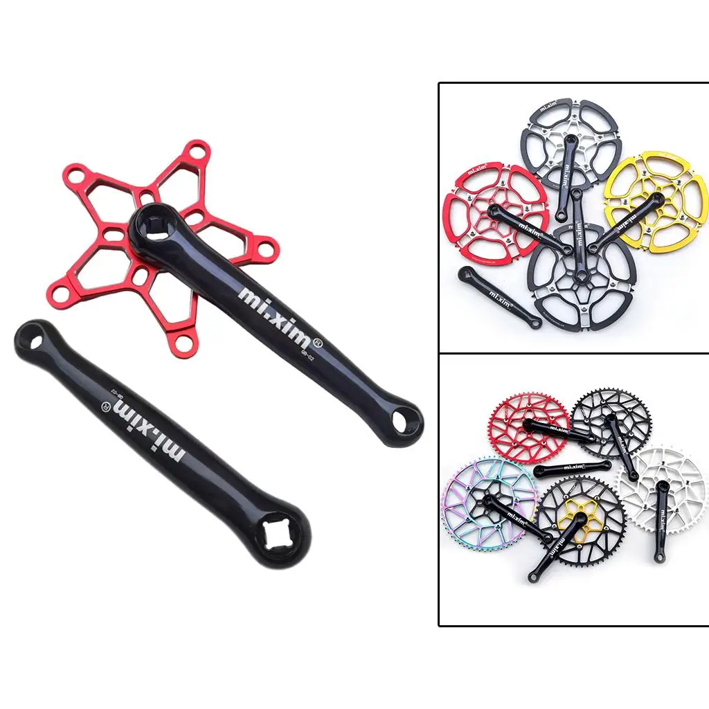 Sturdy Bike Crank Set, Universal 8S 9S 10S 11S 12S  Bicycle Crank  170mm Long Crankset Chainring Bolts Nuts Repair Component