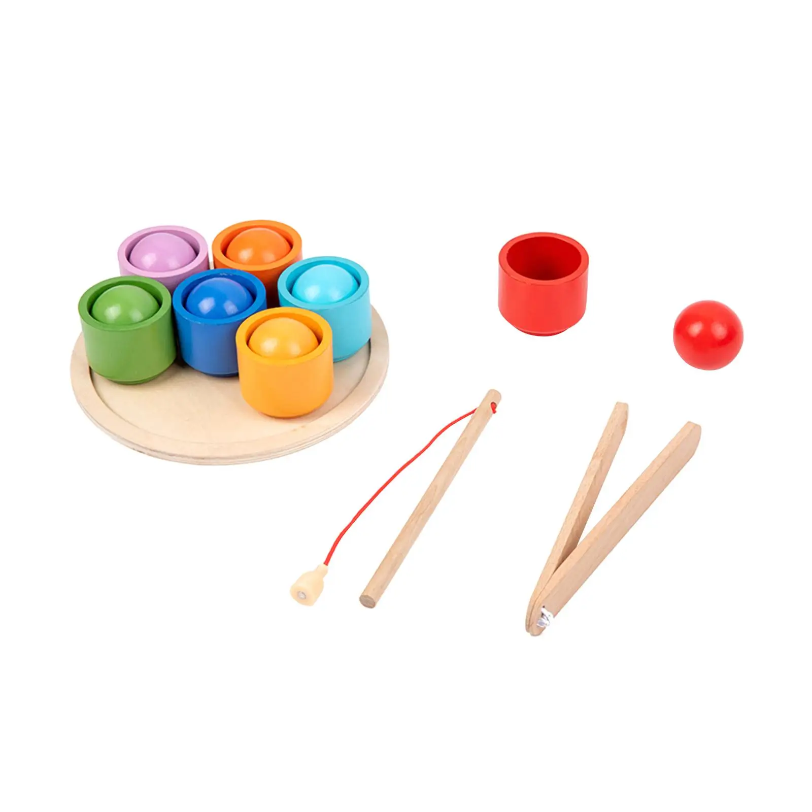 Rainbow Balls in Cups Sensory Fine Motor Skill Cups and Balls Classification for Preschool Coordination Kindergarten Interaction