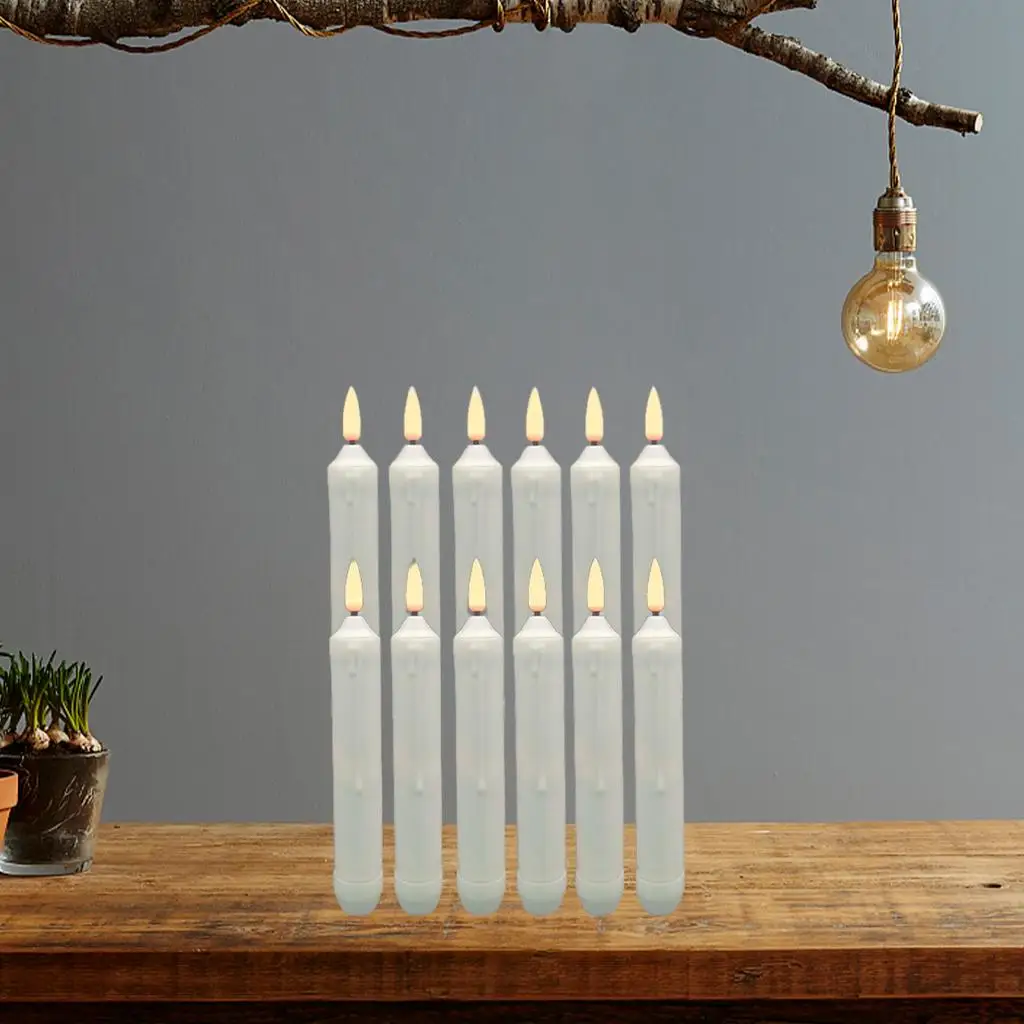12 Pieces LED Candles LED Taper Candles Yellow Flickering for 