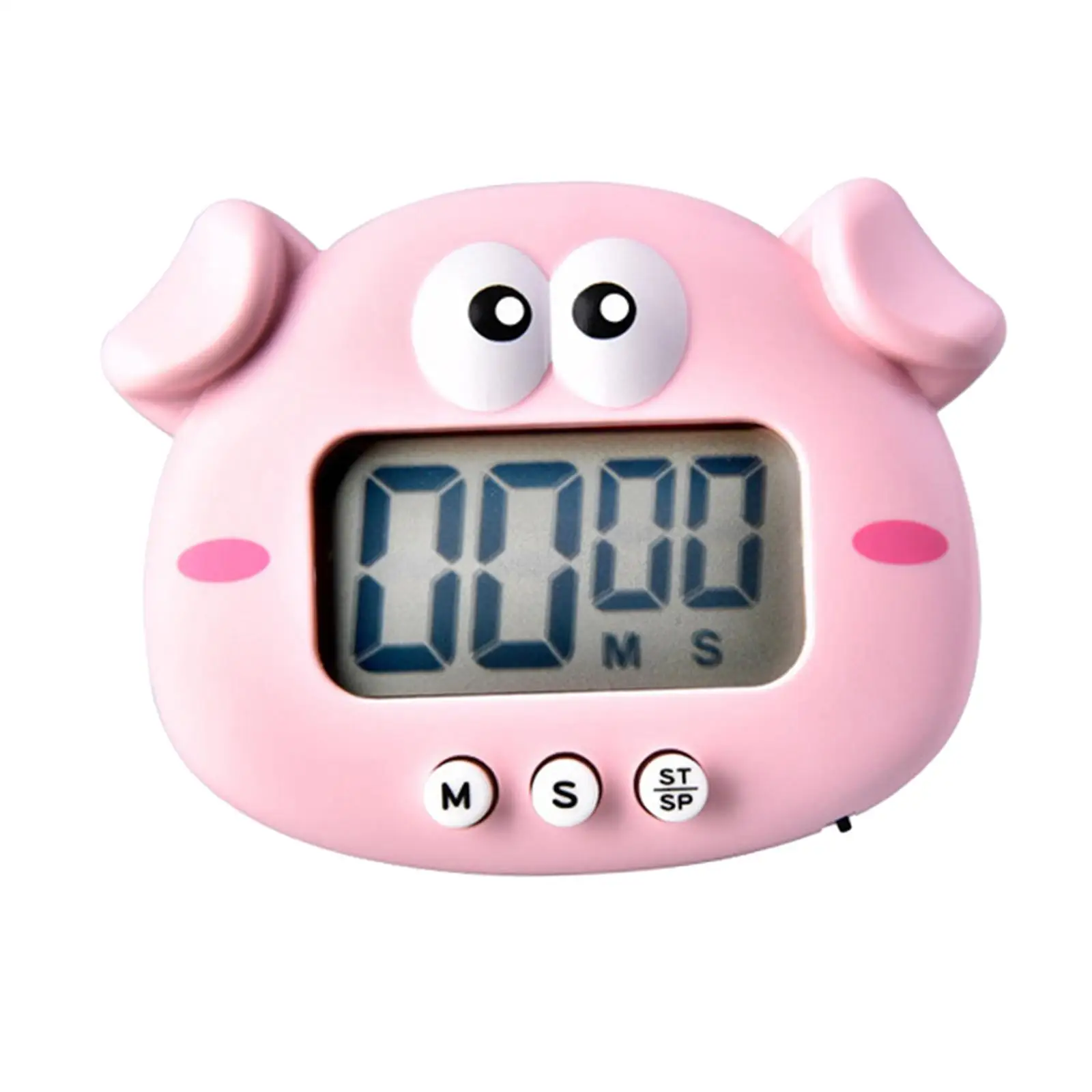 Cute Pig timers Magnetic Decorative Large Screen Digital Timer for Baking Sleeping