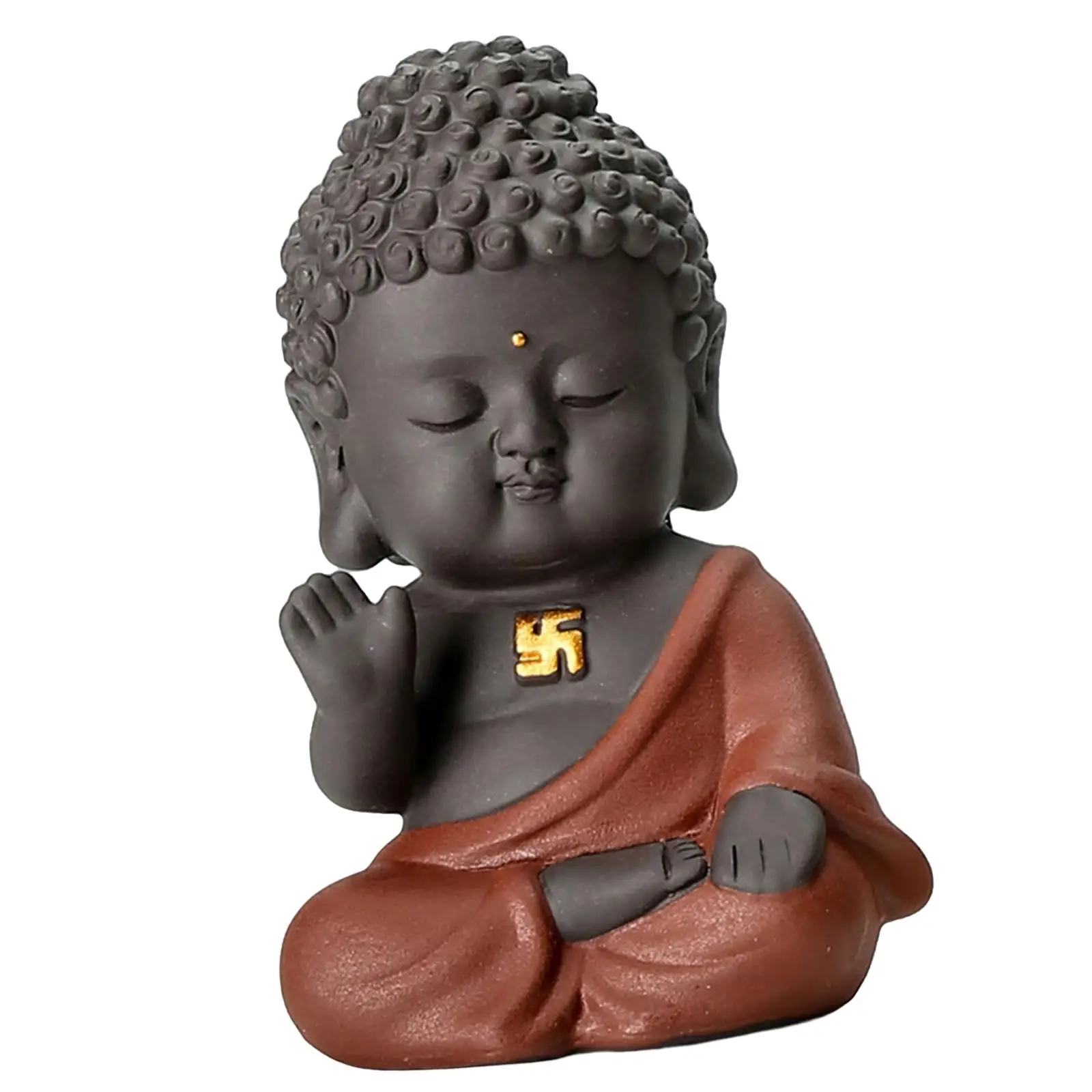 Tea Pet Tathagata Ceramic Sculptures Decoration Handmade Buddha for Office