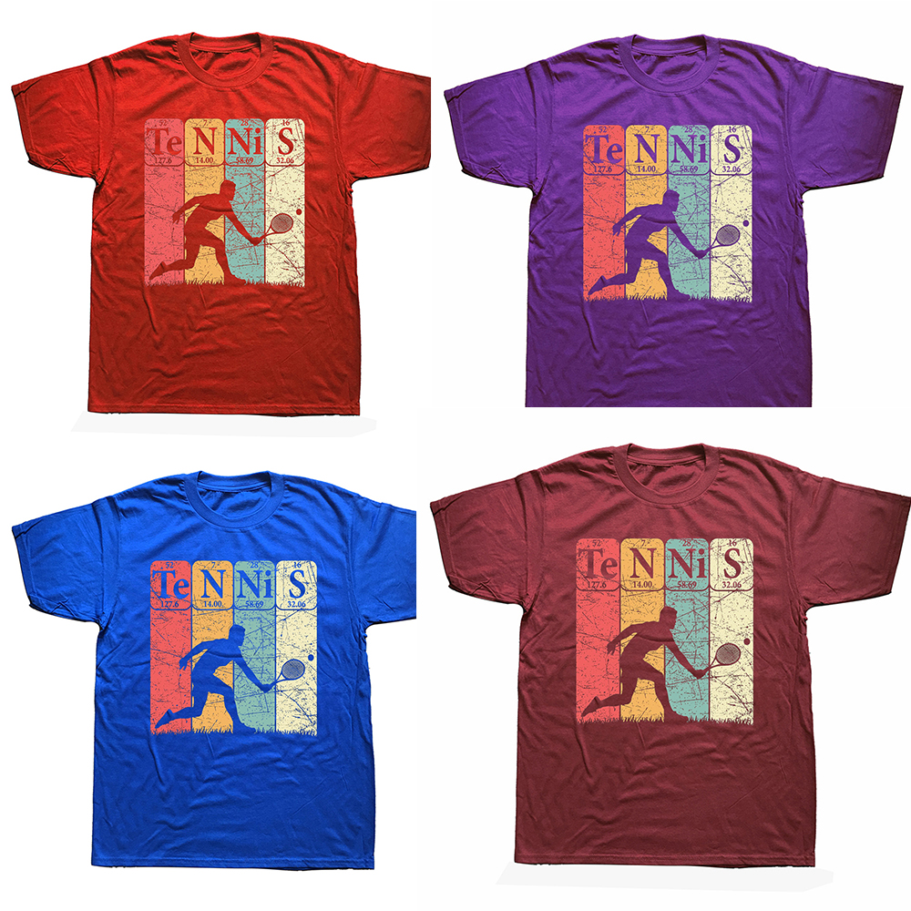 Lustige Tennis Periodische Tabelle Tennis Player Nerd Vintage T Shirts Streetwear Kurzarm Geburtstag Geschenke Sommer Stil T-shirt Männer – Detail 3