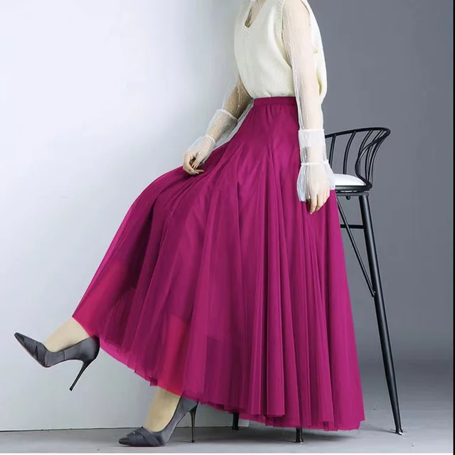 Women High Waist Tulle Skirt Waist Mesh Paragraph Skirt Dress(black/purple/  Many Colors)jxsm8063, Fruugo Ie