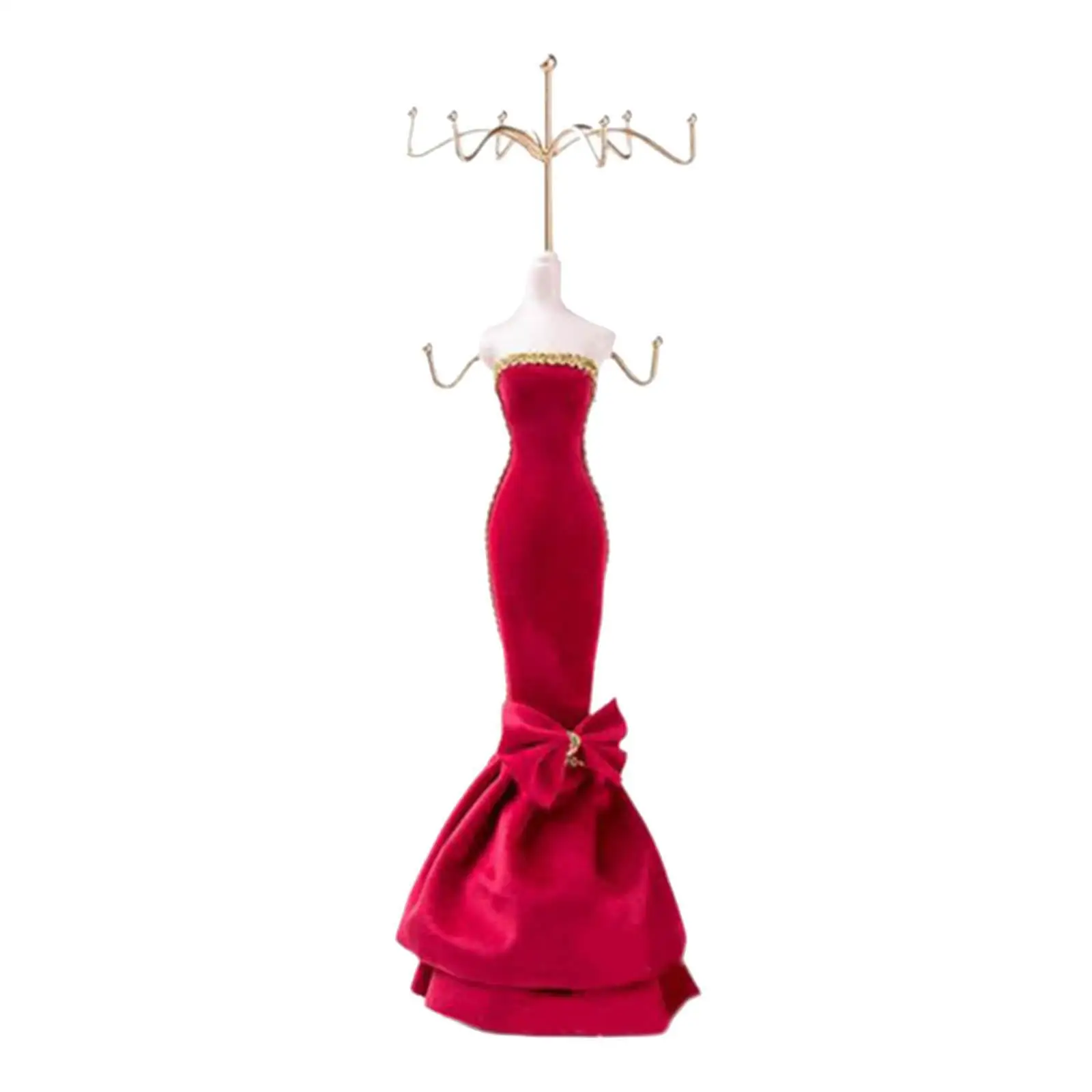 Jewelry Organizer Stand Hanging Mannequin Velvet for Ring Home Dresser