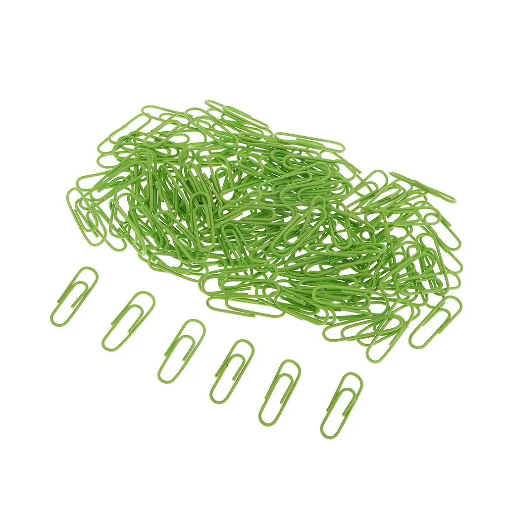 150Pcs Green Cute Paper Clips Office  Use Practical Tool Paper Markers