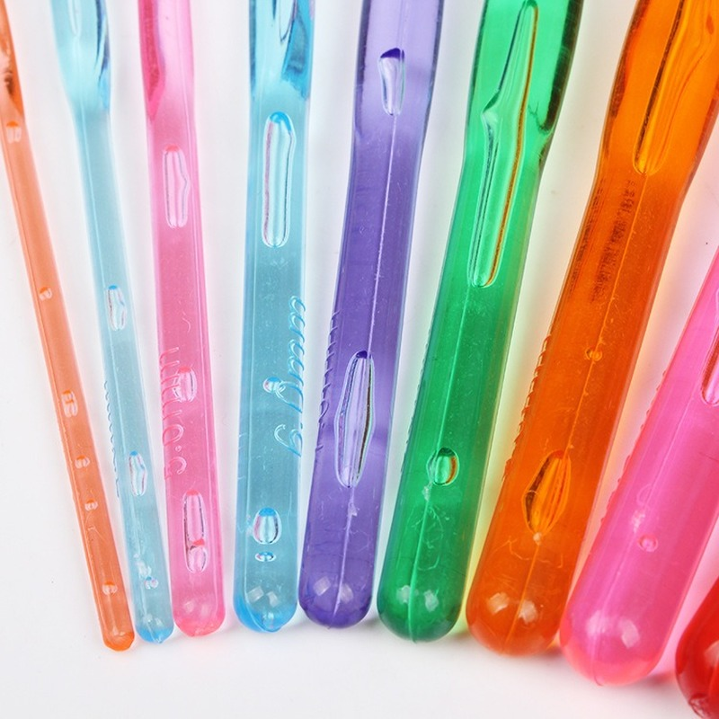 9 Stücke Kunststoff Häkelnadeln Acryl Stricknadeln Weben Häkelnadel DIY Nähwerkzeuge 3-12mm – Detail 2
