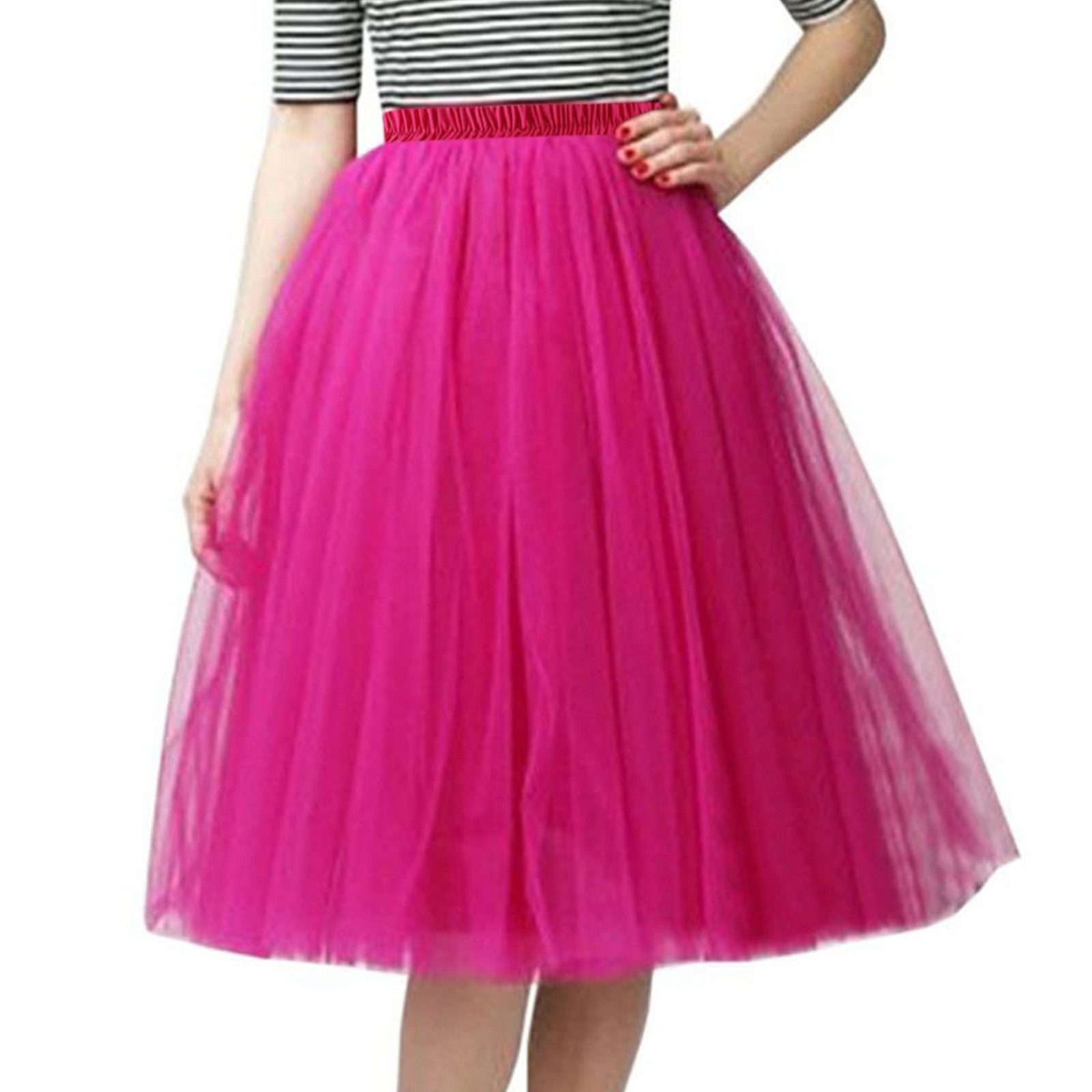 Saia de tule tutu feminina, vestido Midi,