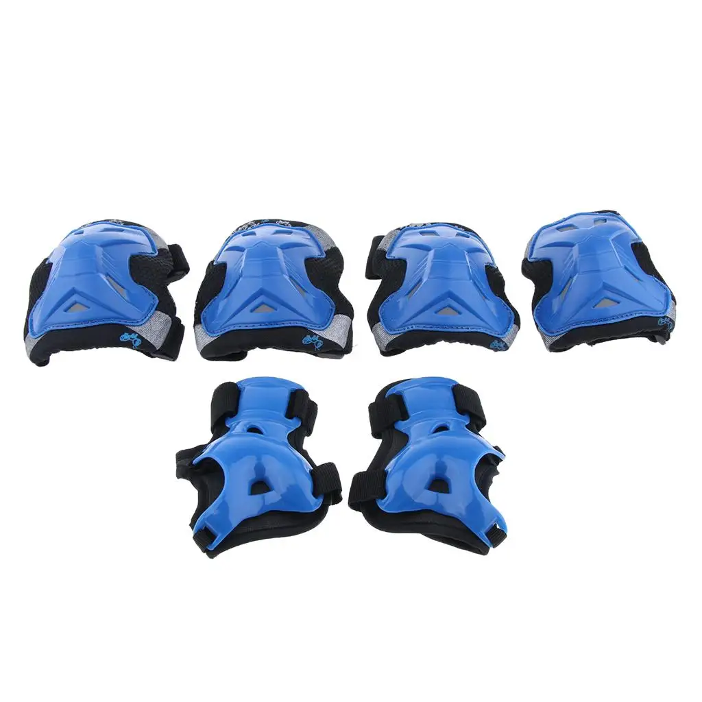 6PCS Skating Bike Protective Gear Safety Knee Elbow Pad Set Cycling Skating