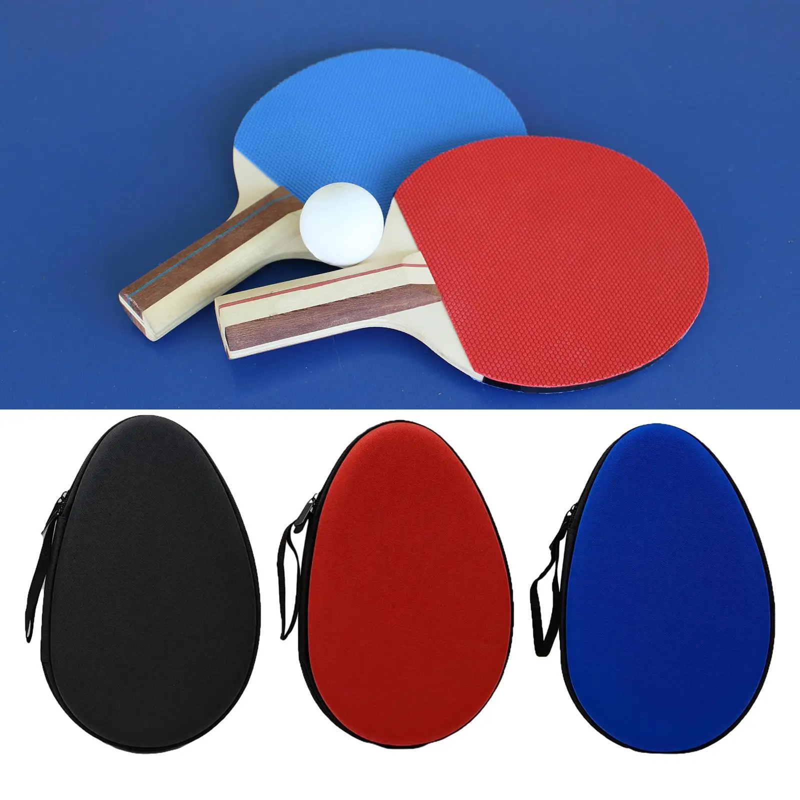 Portable Table Tennis Racket Bag Waterproof Reusable Sturdy Lightweight Ping Pong Paddle Pocket for Training Competition Outdoor