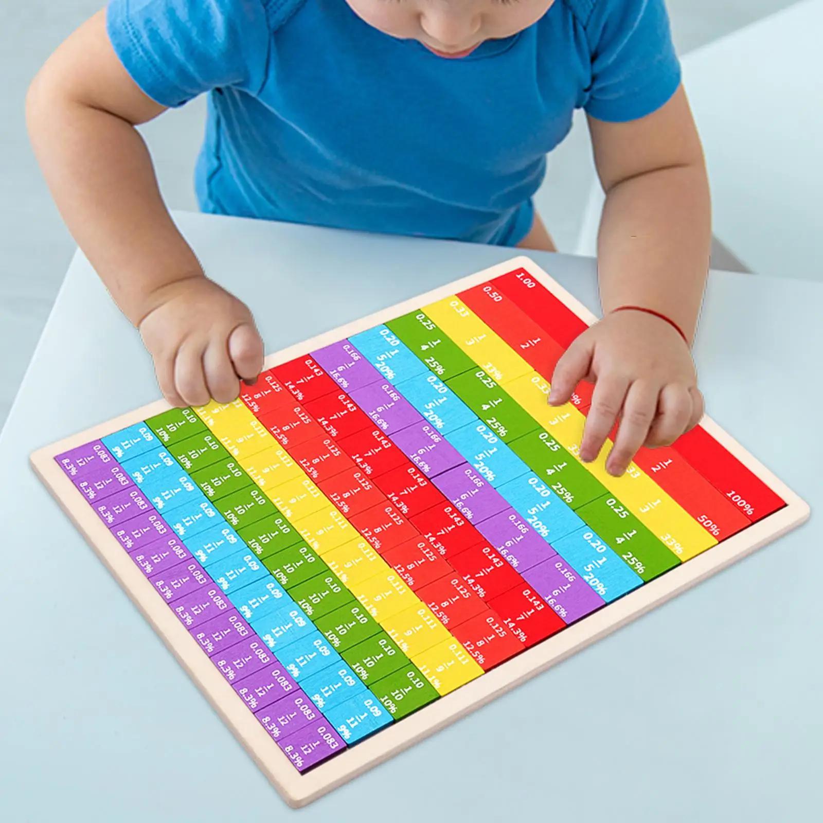 Fraction Tiles Education Toy Math Learning Tiles Math Skills Teach Fractions, Decimals and Percent Equivalents for Classroom