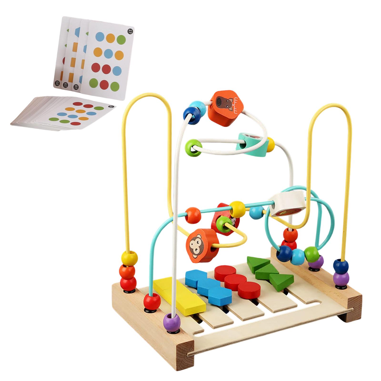 Matching Game Developmental Toys Multicolor Montessori Double Side Interactive Toy Educational Toy Bead Maze Toy for Bedroom