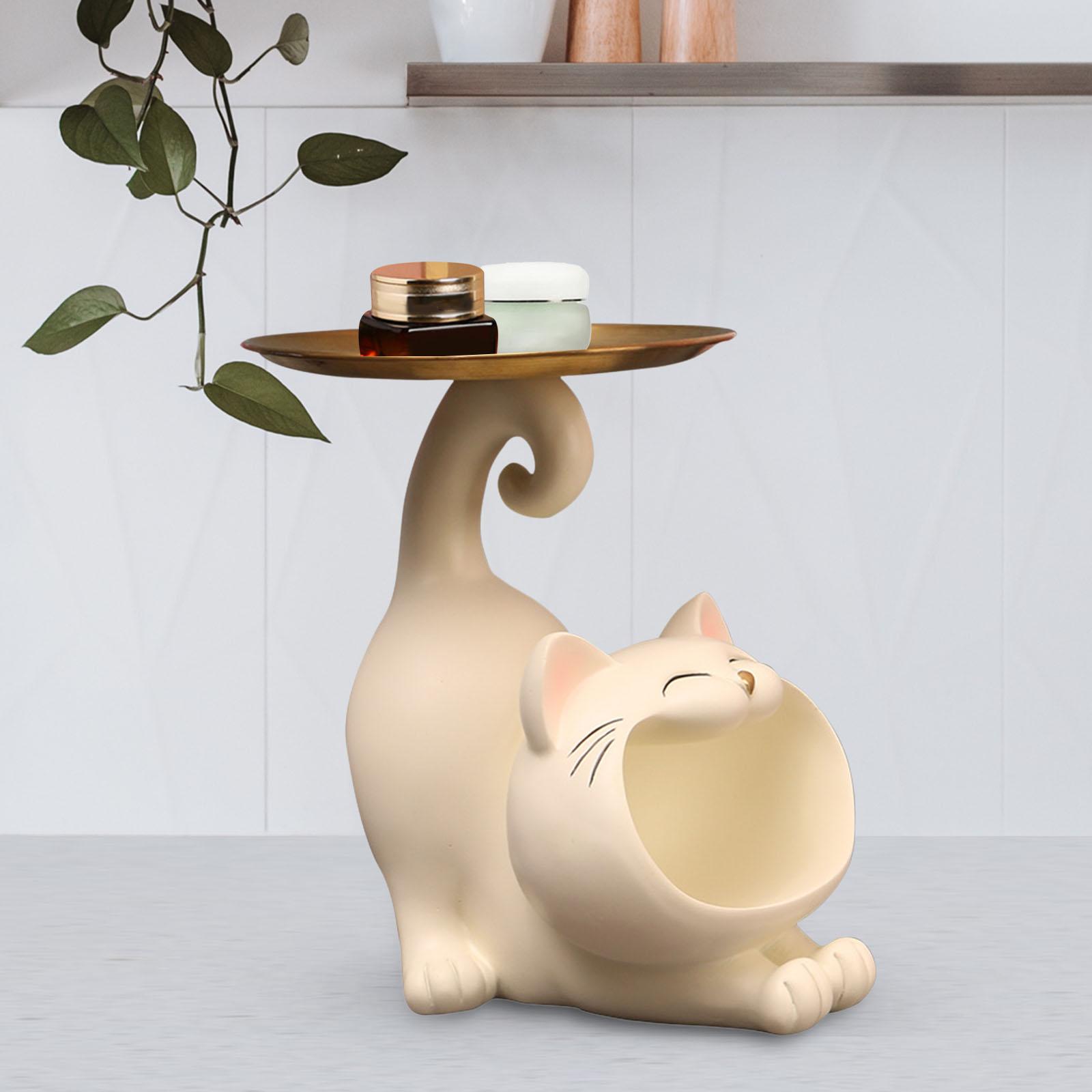 Cat Statue Craft Novelty Jewelry Trinket Tray for Wedding