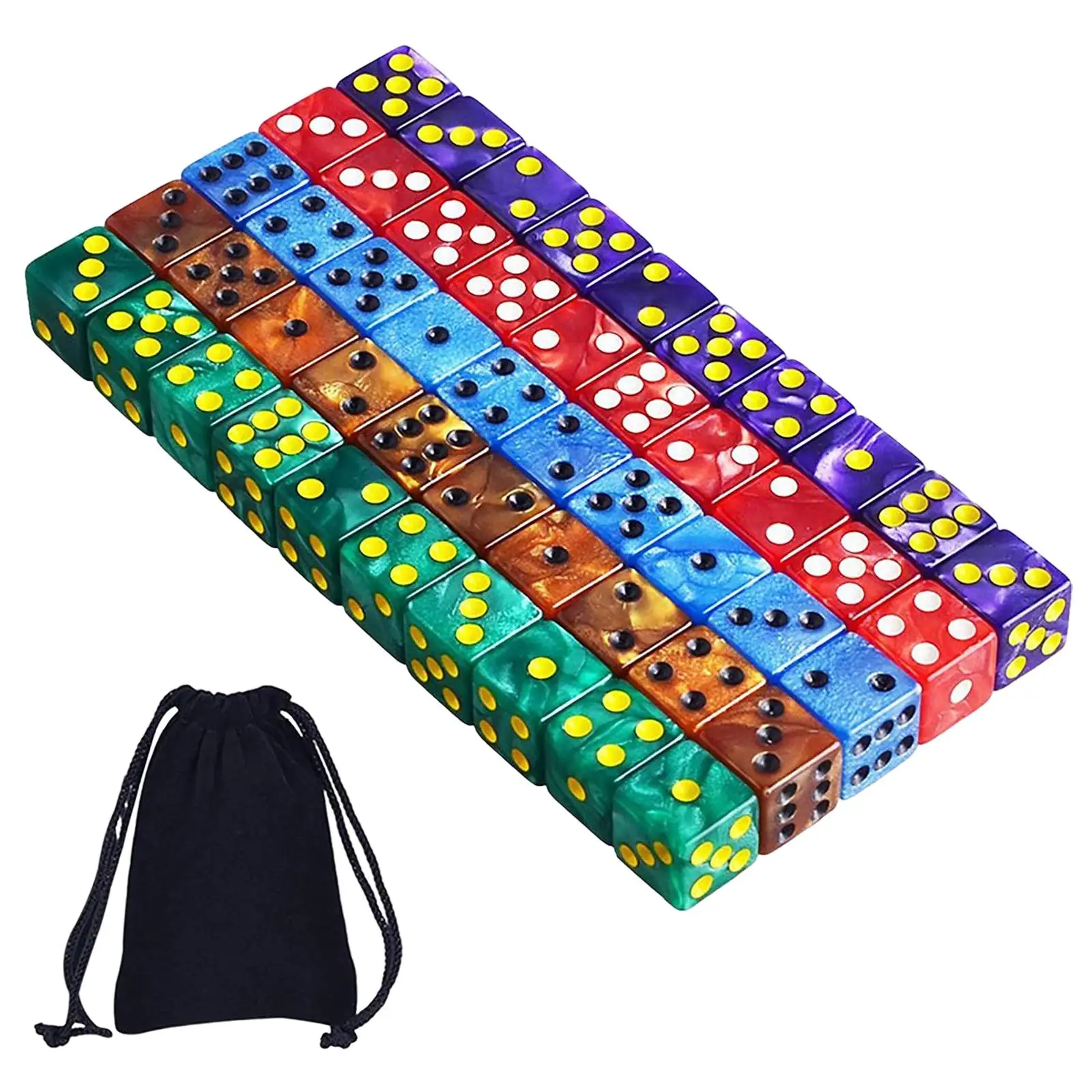 50x Polyhedral Dices Game Dices Party Favors Math Counting Teaching Aids 6 Sided Dices Set for Board Game