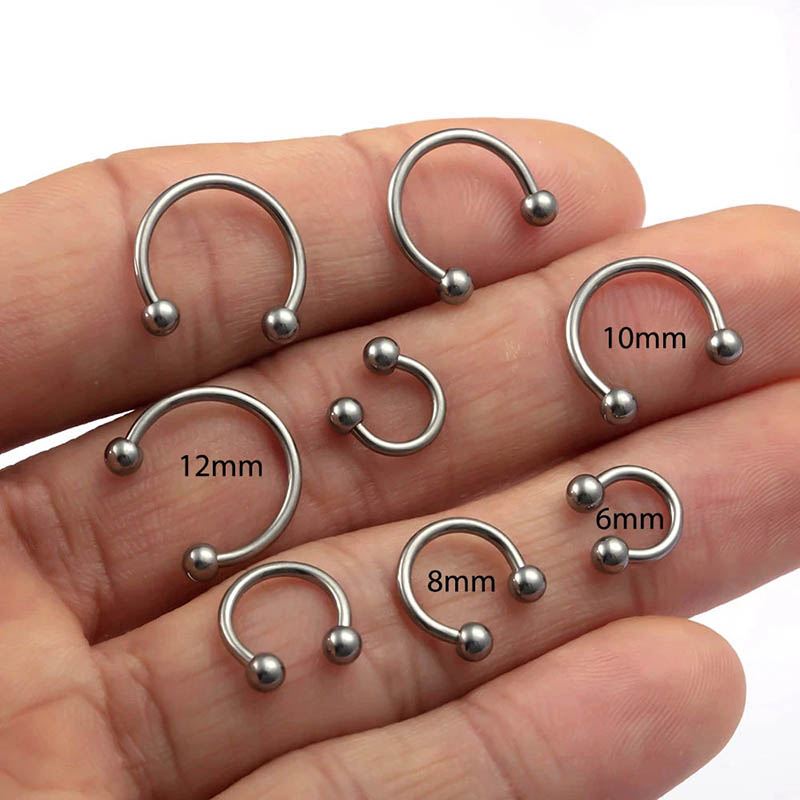 Anneau De Nez Titane G23 8mm - Hypoallergénique, Pierre CZ, Pour Septum/cartilage