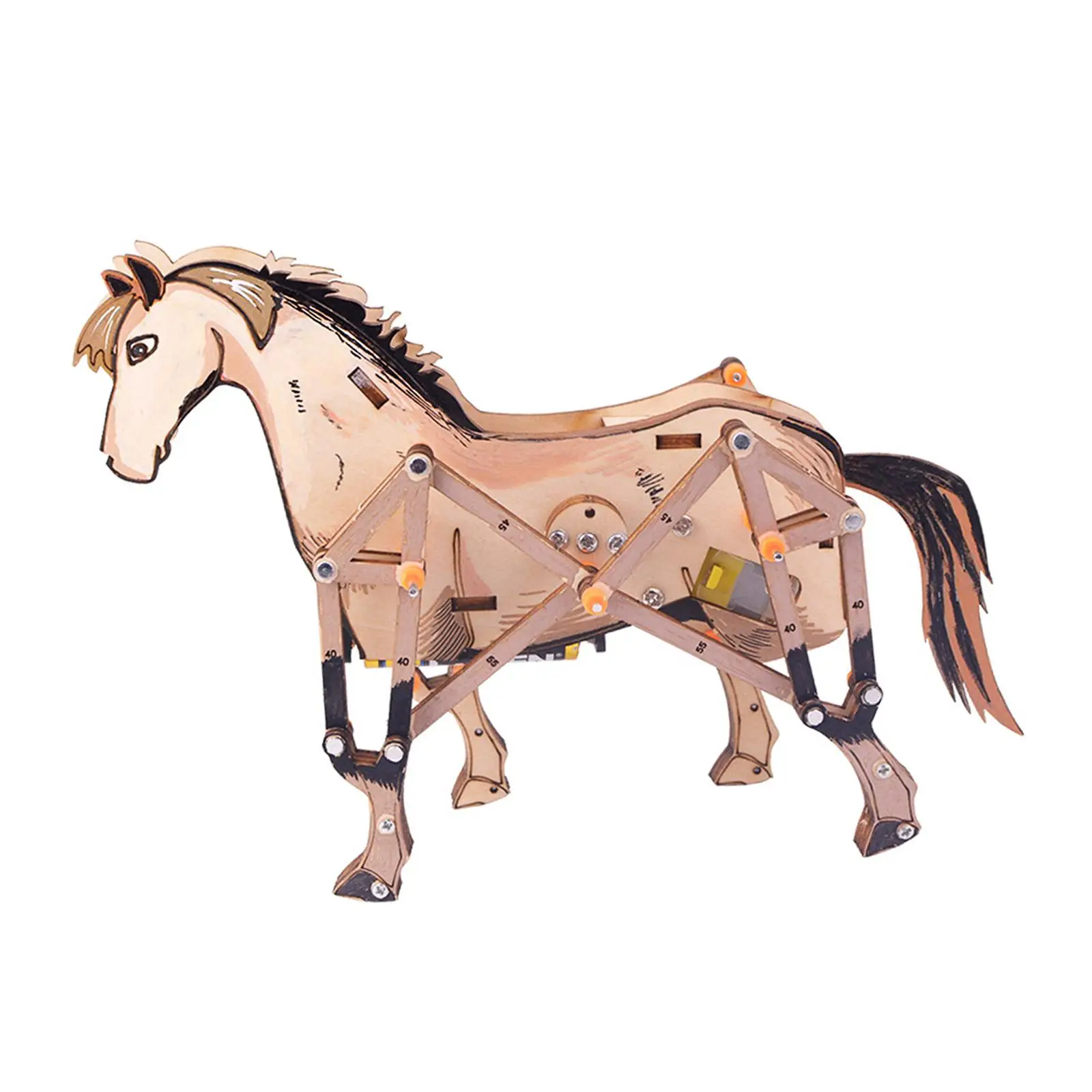 3D Mechanical Horse Interaction Woodcraft horse Model Learning Wooden