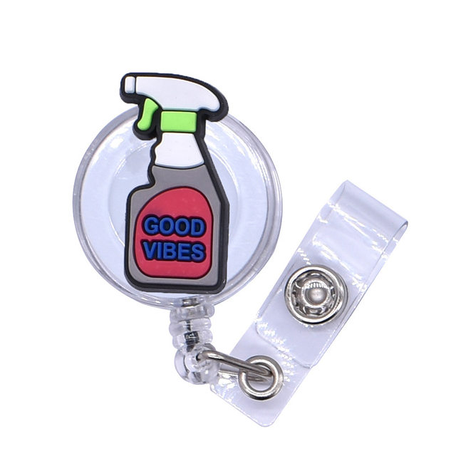 1pc Cute Medical Supplies Silicone Retractable Badge Reel Student