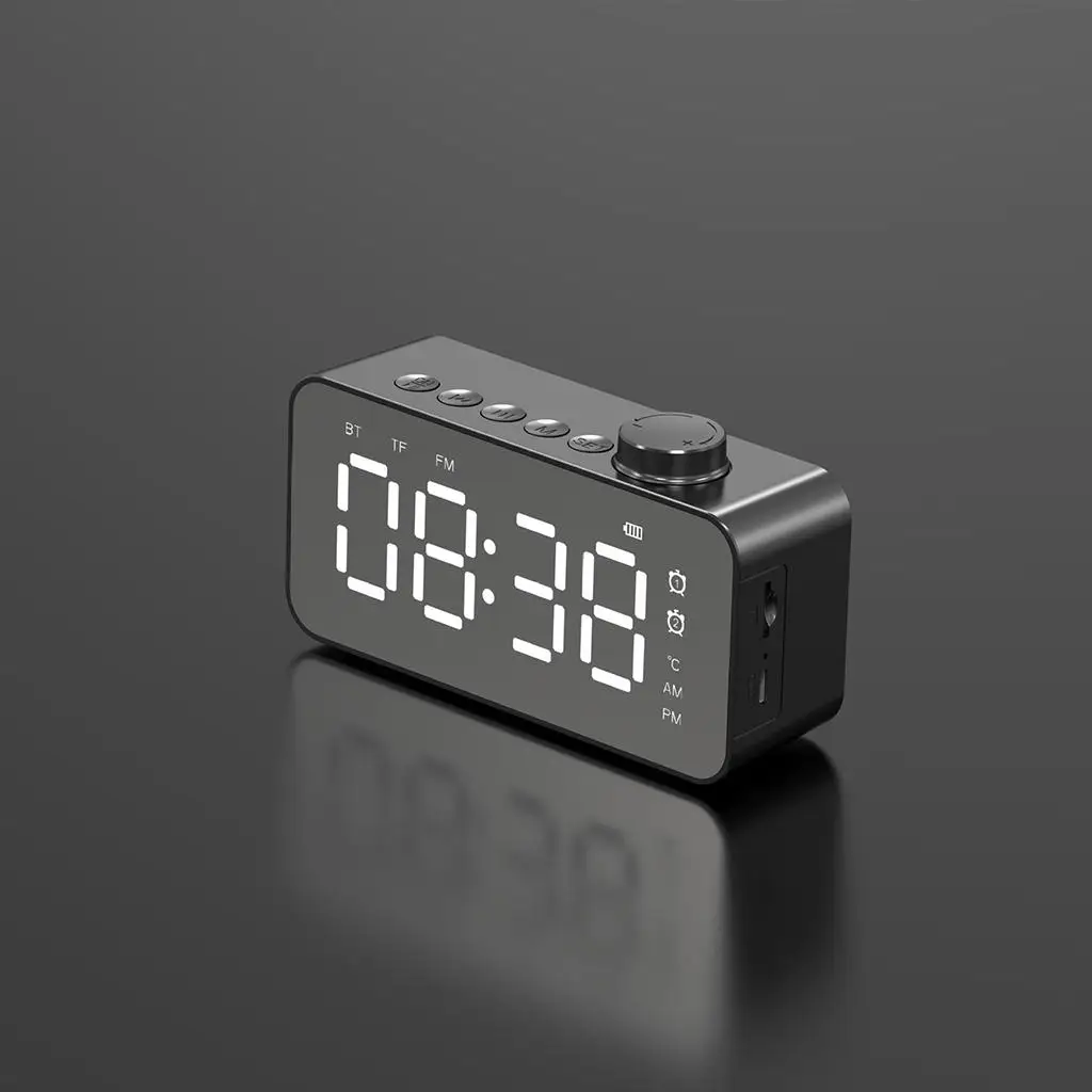 Alarm Clock Radio W/ Bluetooth Speaker USB Charging Port for Students