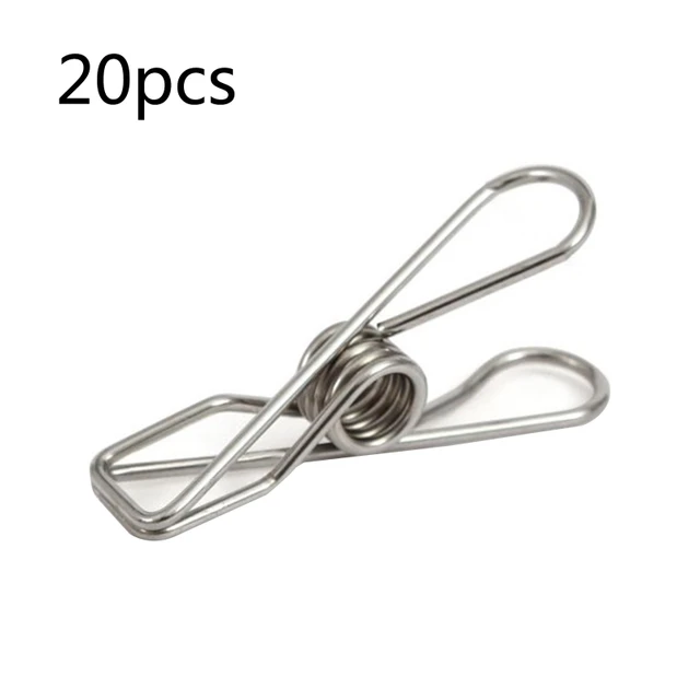 20PCS Stainless Steel Cloth Clip Metal Antislip Spring Loaded Metal Clothes  Pegs Laundry Clip Cloth Pack Clothes Drying Hanger - AliExpress