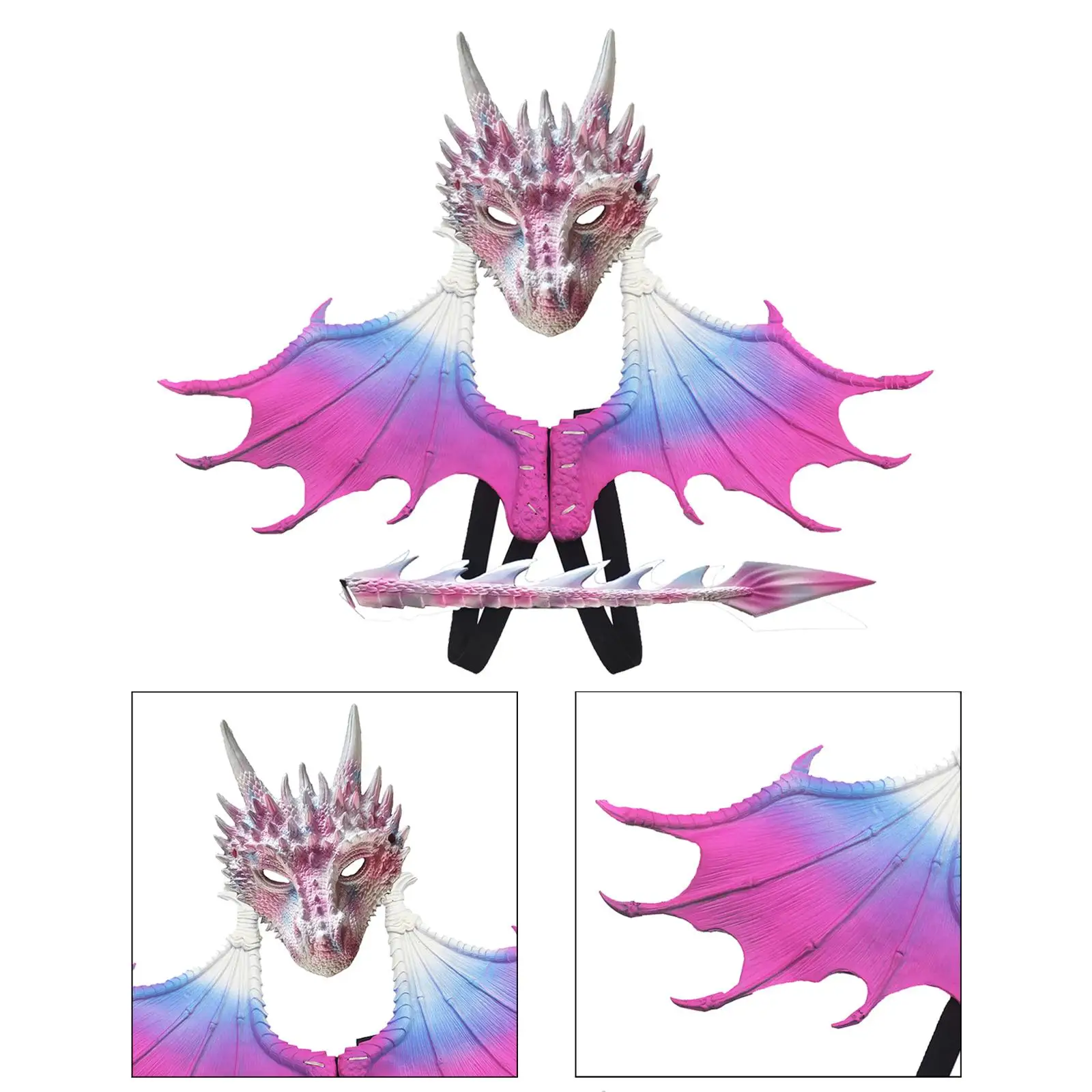 Kids Dragon Costume Dinosaur Wing Tail Mask Set Gift Toy Halloween Cosplay for Festivals Stage Performance Nightclub Boys Girls